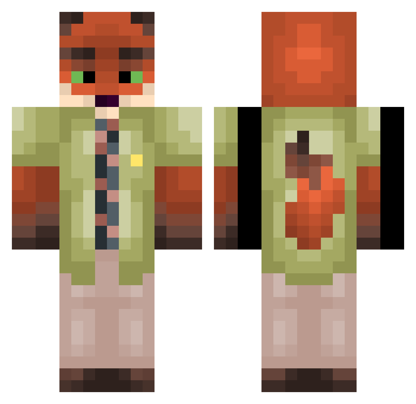 Jair425 Minecraft skin, front and back view
