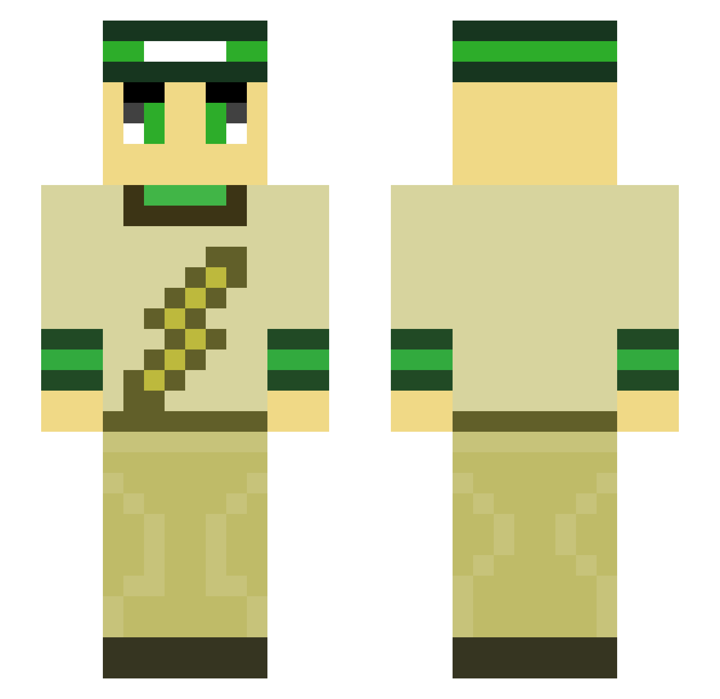 Hikarithelight Minecraft skin, front and back view