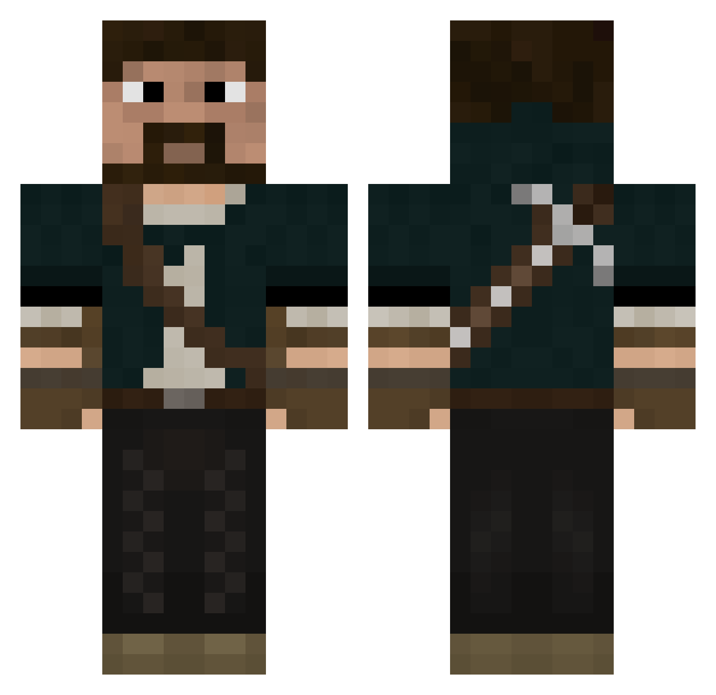 Ventin Minecraft skin, front and back view