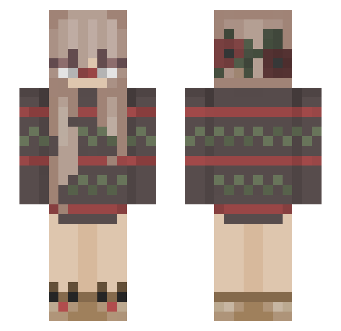 saltyJulia Minecraft skin, front and back view