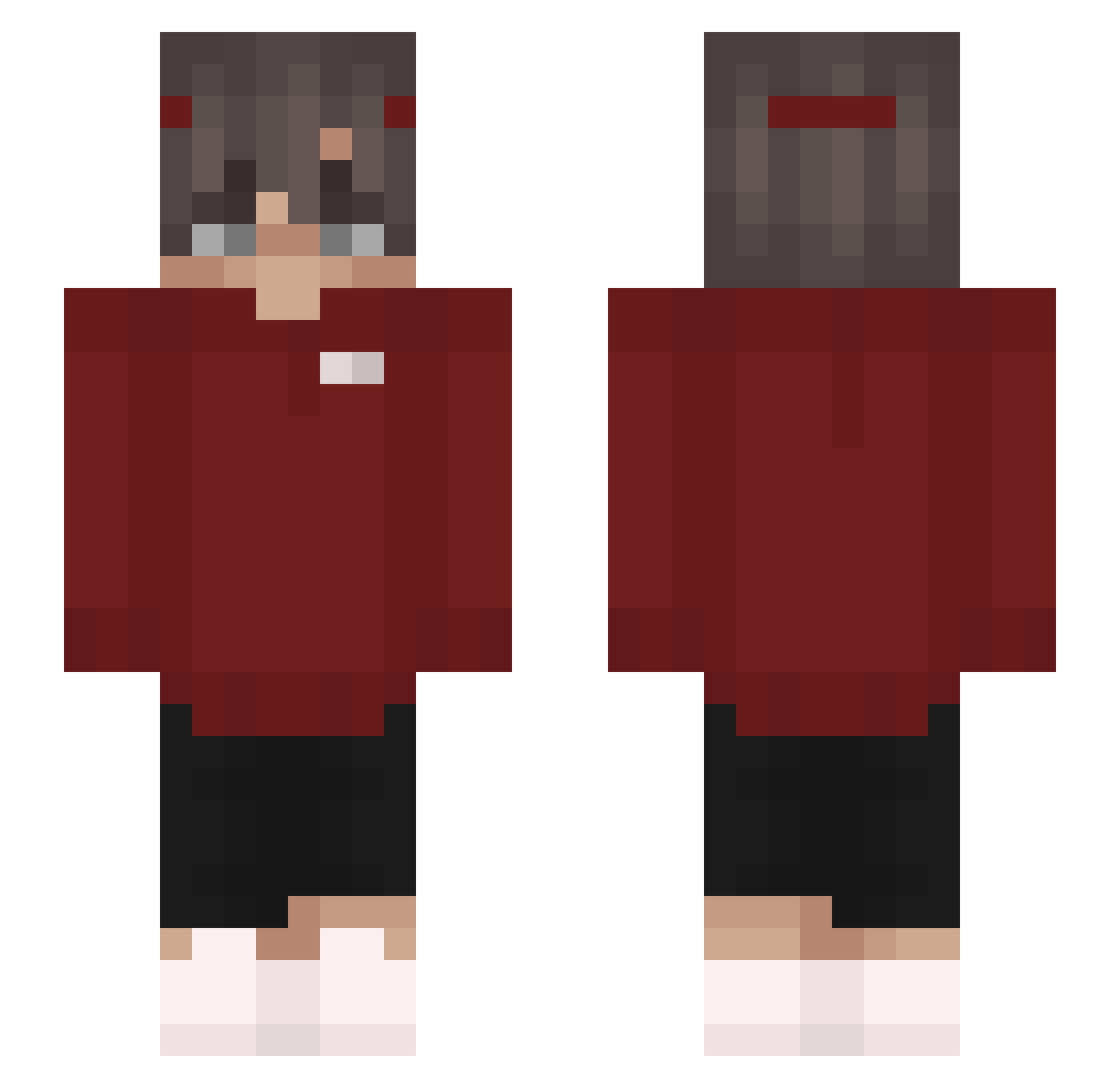 Trayderleo Minecraft skin, front and back view