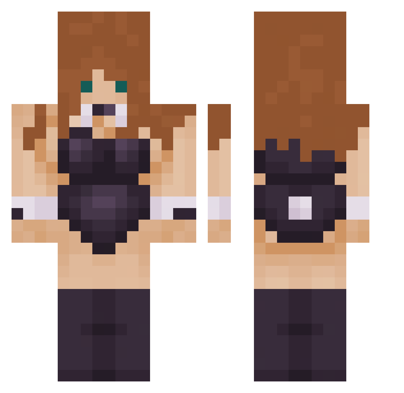 gucciganggirl Minecraft skin, front and back view