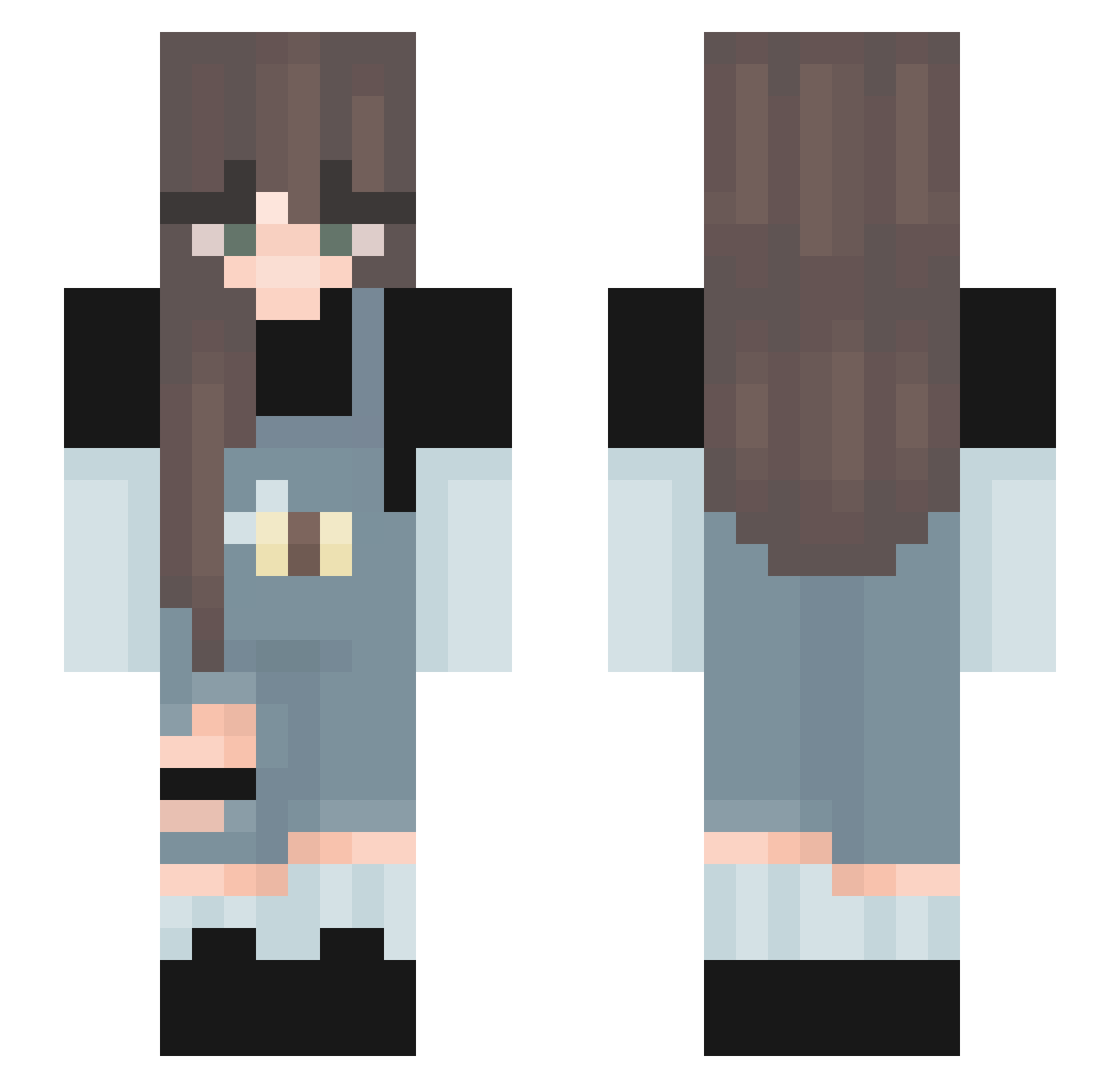Sulleylover Minecraft skin, front and back view
