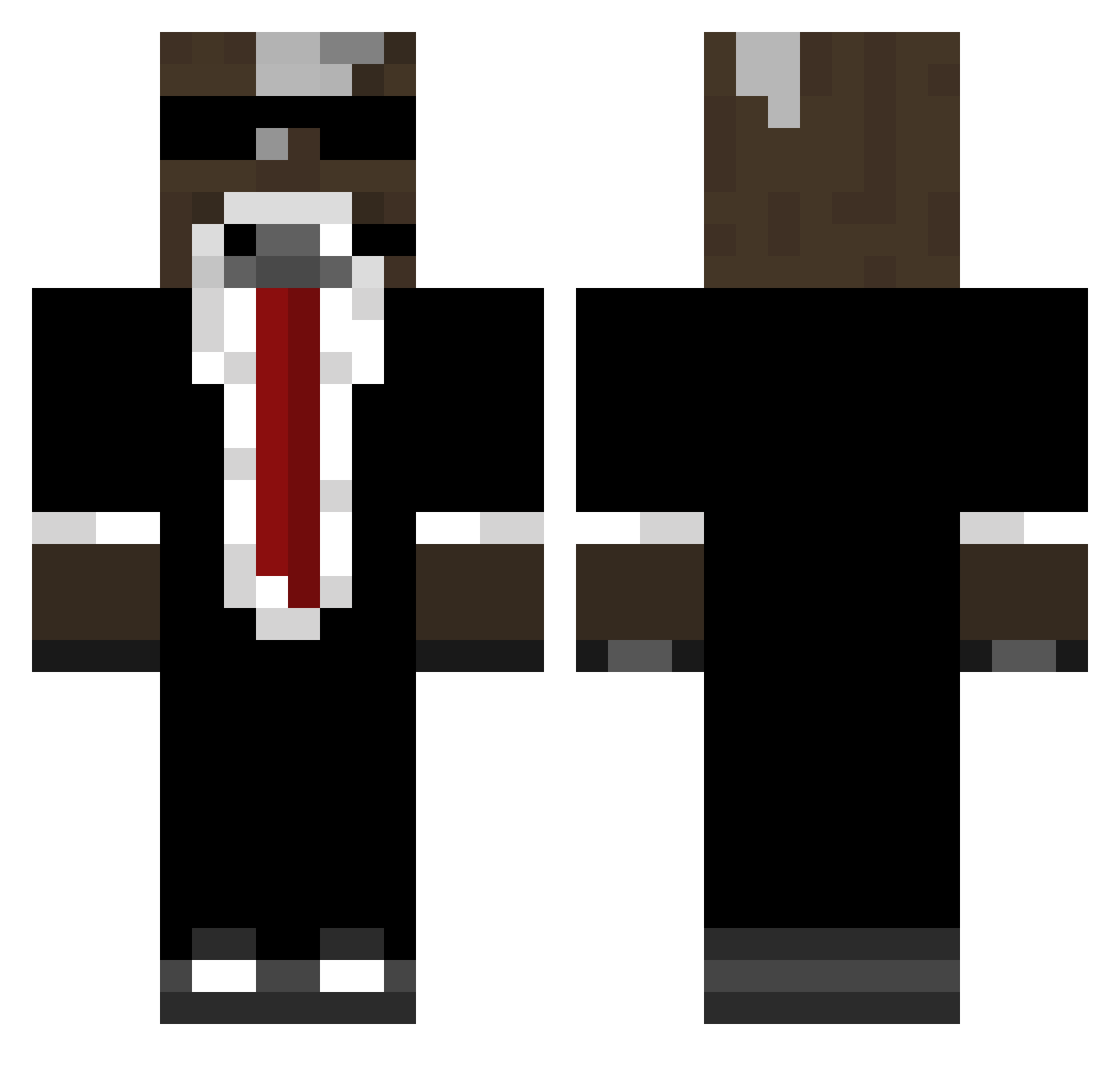 toecoIlector Minecraft skin, front and back view