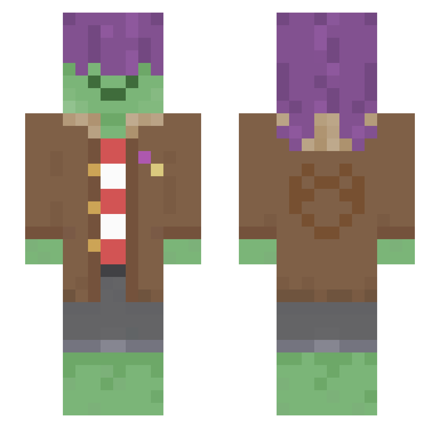 Angry_Muppet Minecraft skin, front and back view