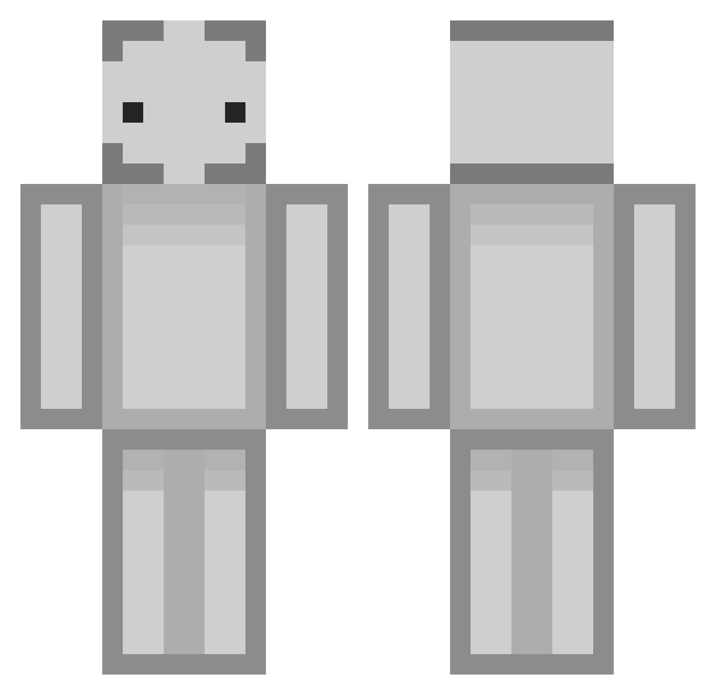 SkerletNik Minecraft skin, front and back view