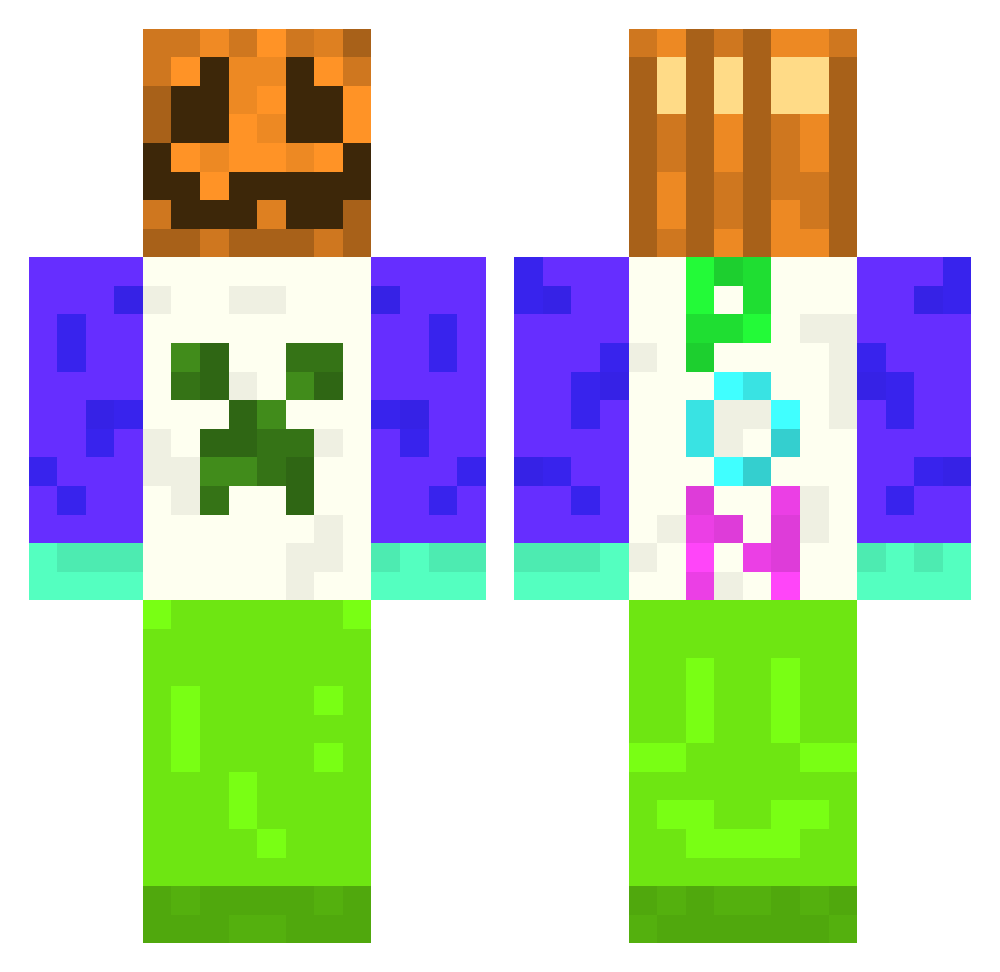 RUI_SAITO Minecraft skin, front and back view