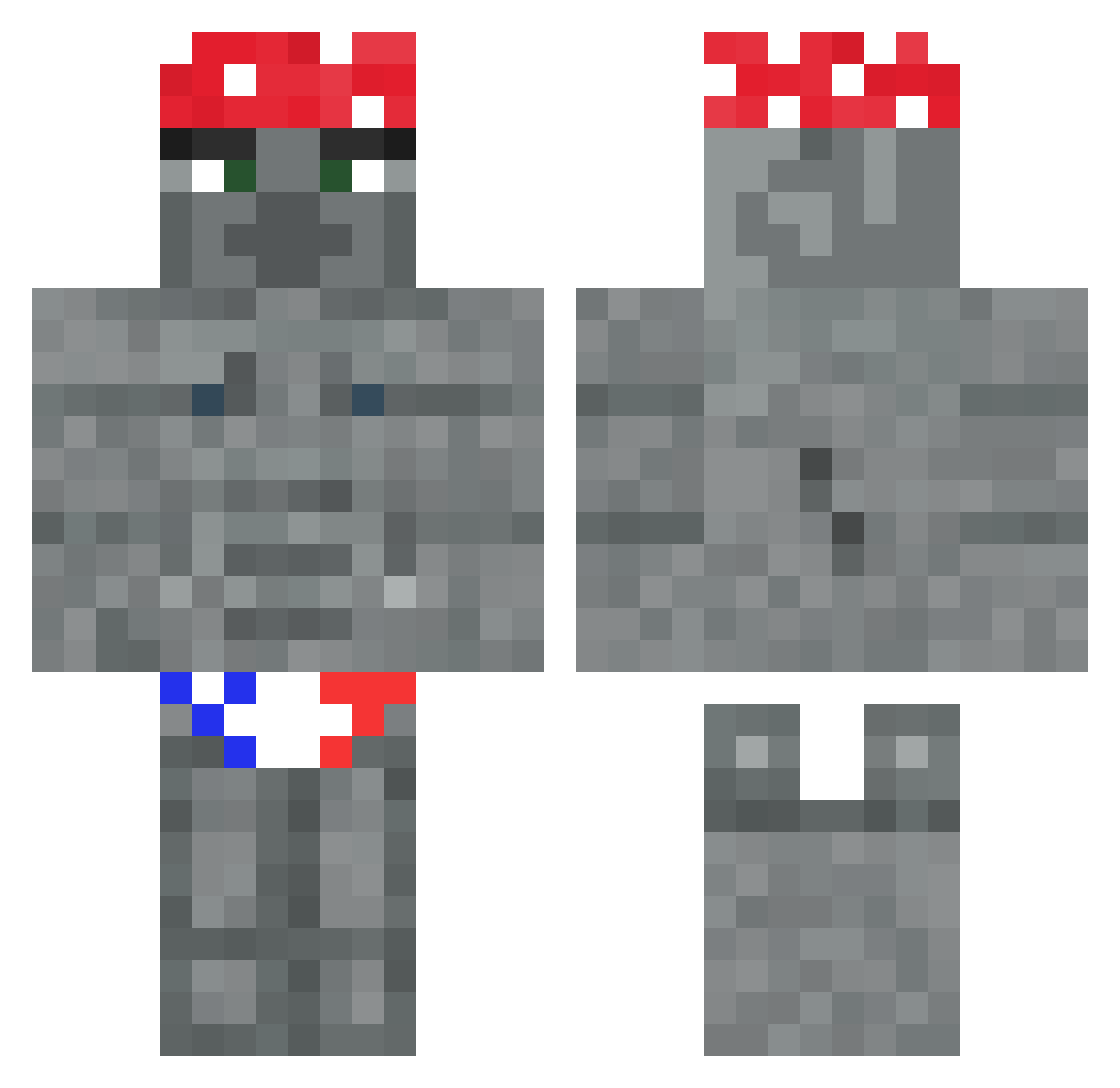 YeastWizard Minecraft skin, front and back view