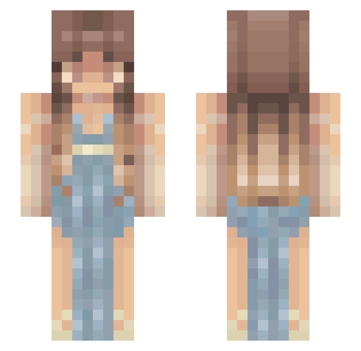 Vinxzzz Minecraft skin, front and back view