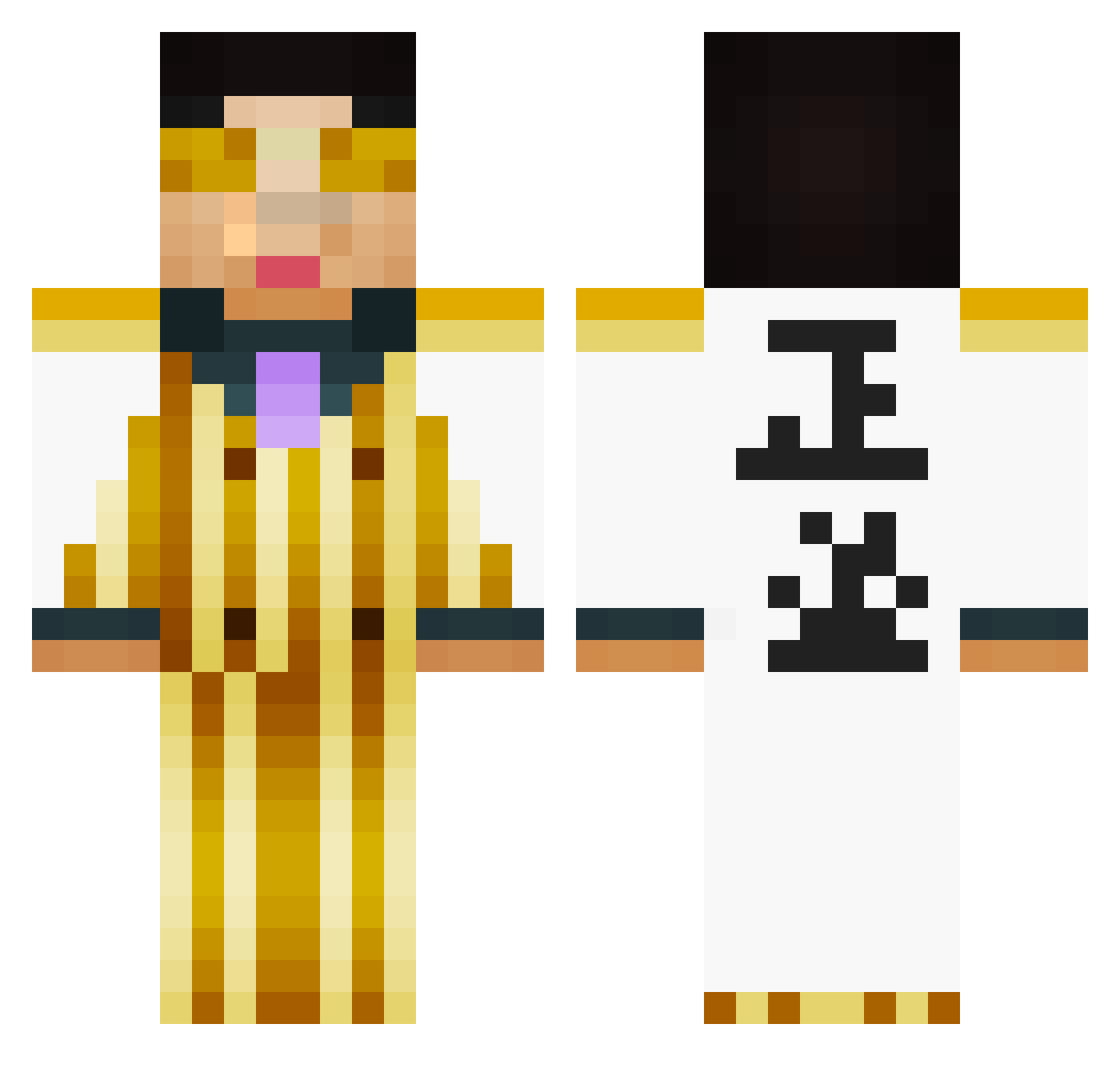 Akavarna Minecraft skin, front and back view