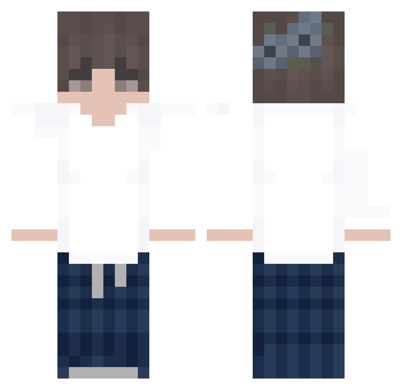 Tuckytaco Minecraft skin, front and back view