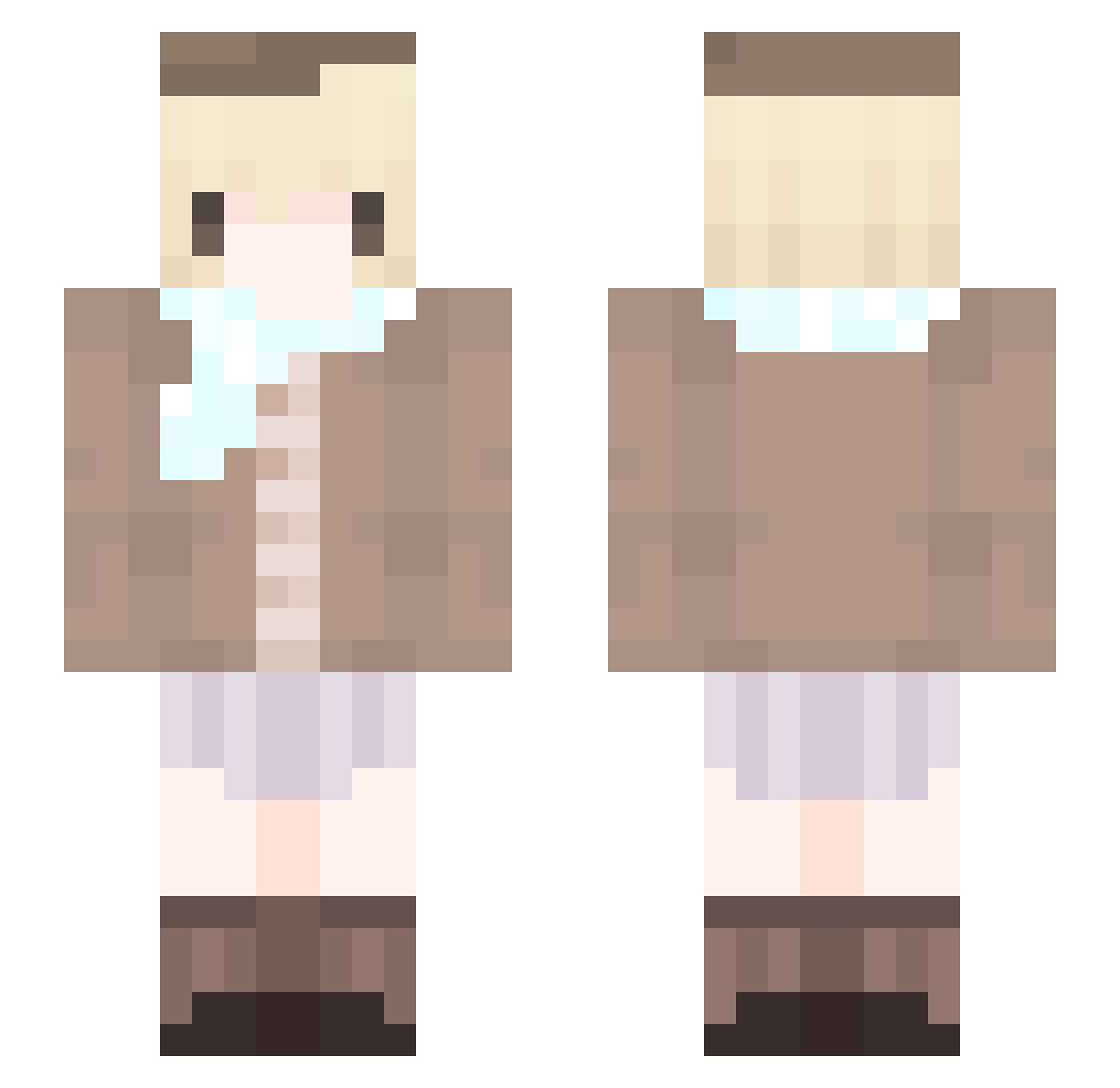 2jq Minecraft skin, front and back view