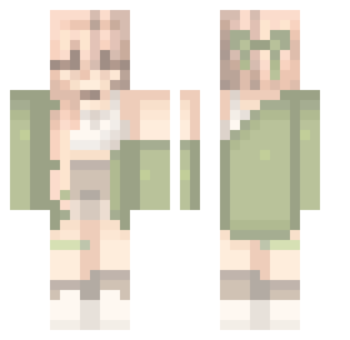 mgirl Minecraft skin, front and back view