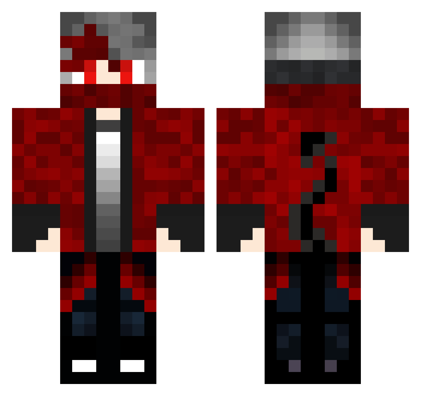 PotassiumCN Minecraft skin, front and back view