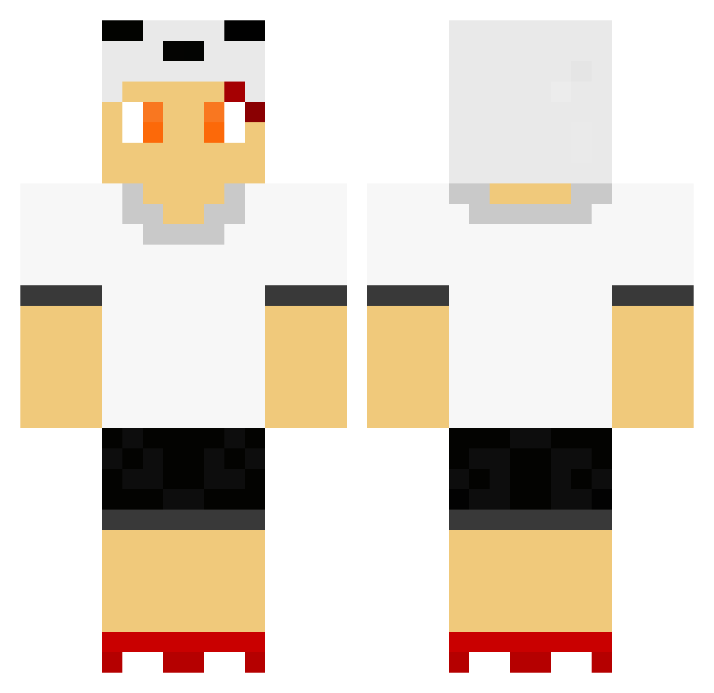 Ravenarising223 Minecraft skin, front and back view
