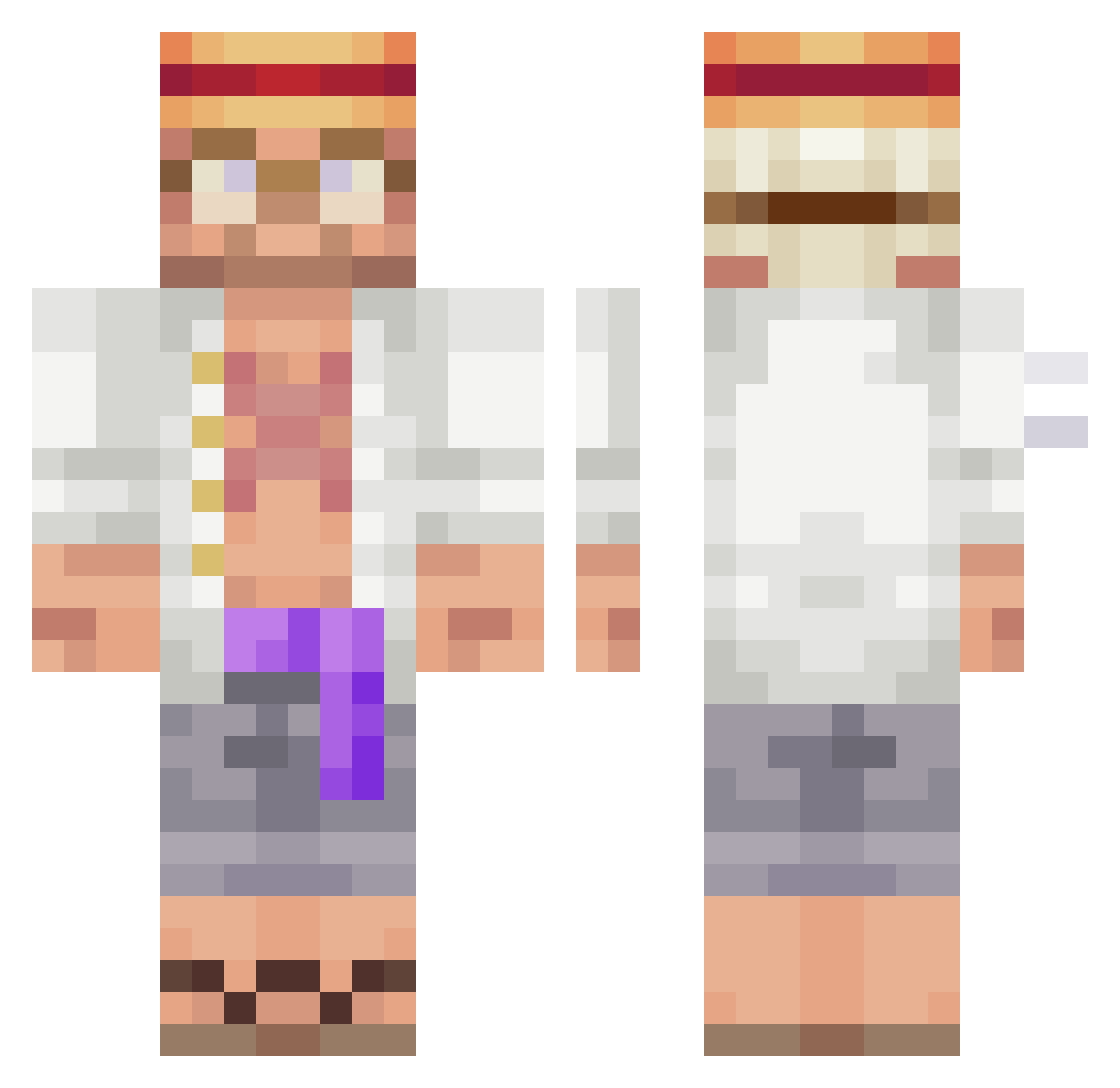 ReactionF Minecraft skin, front and back view