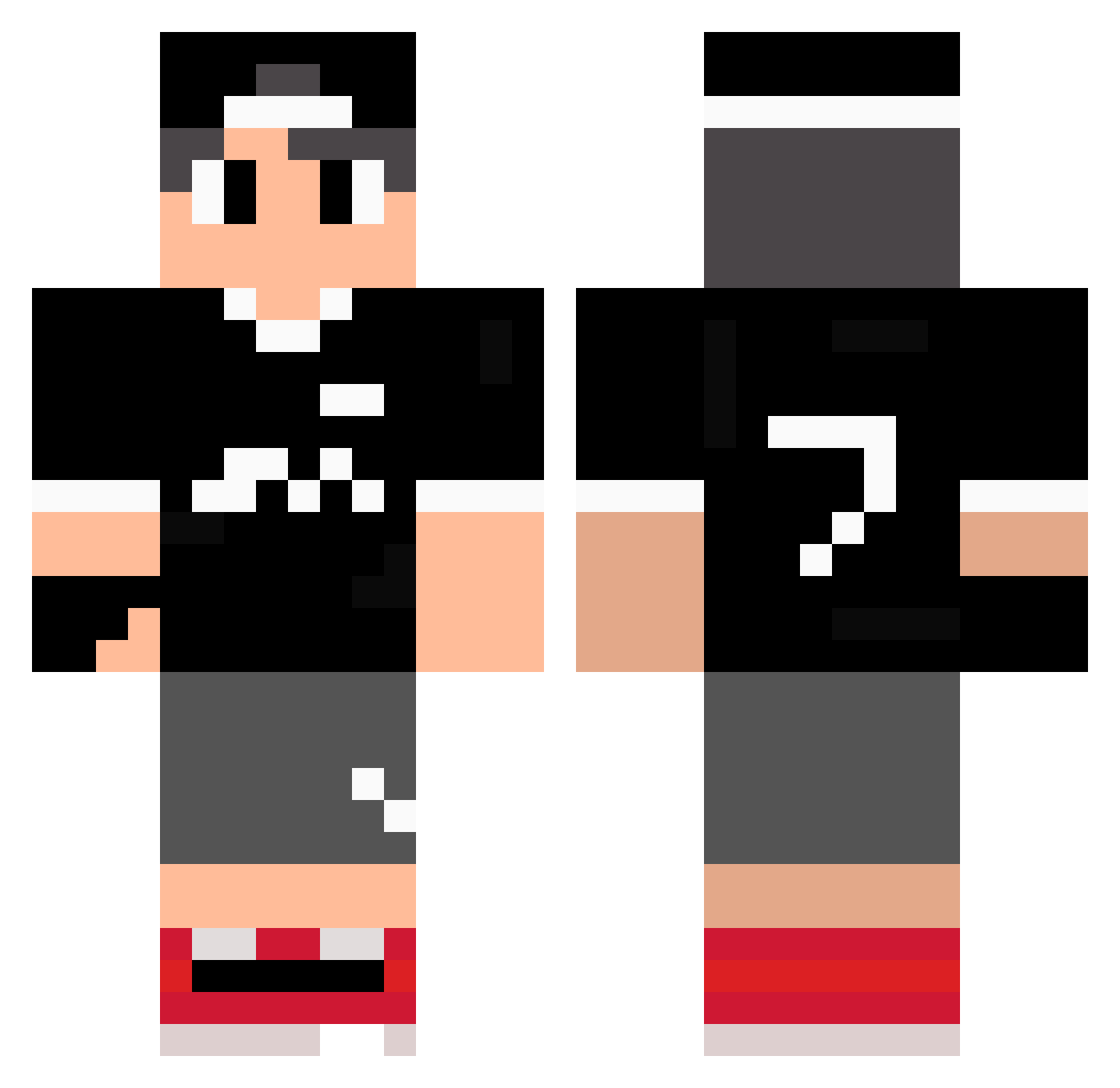 AZC0789 Minecraft skin, front and back view