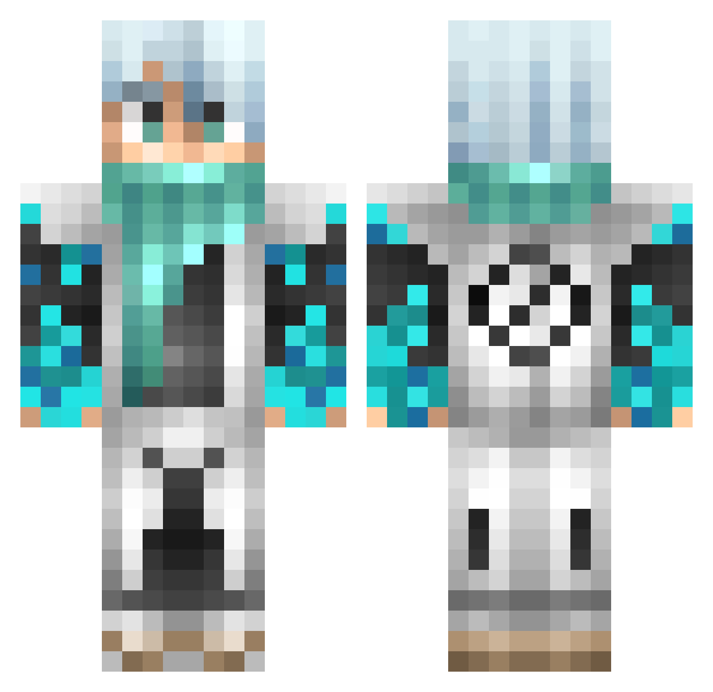 frostyyontop Minecraft skin, front and back view