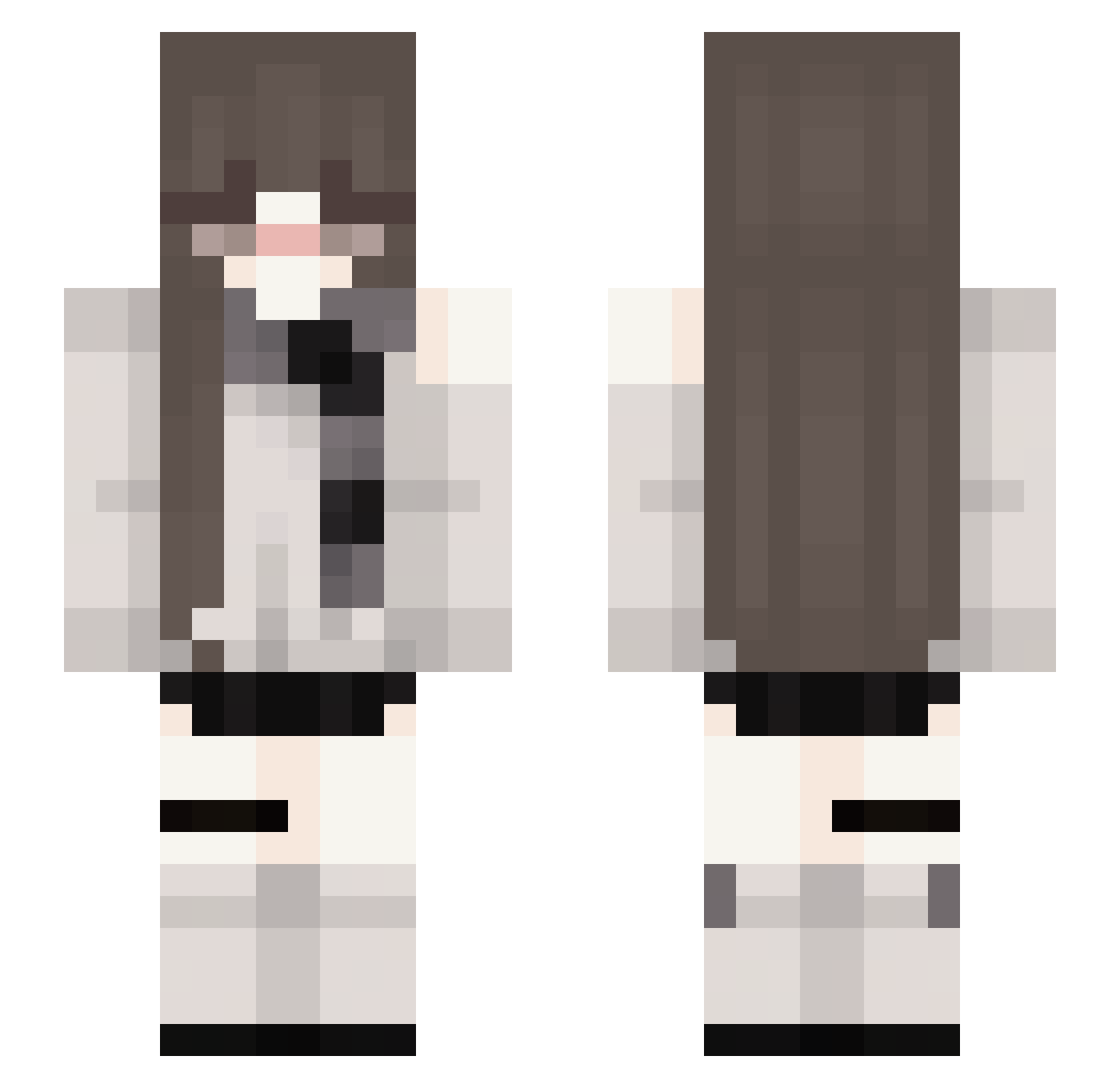 TelurMa Minecraft skin, front and back view