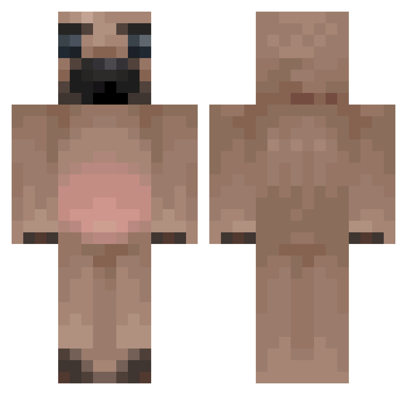 Xahdeyn Minecraft skin, front and back view