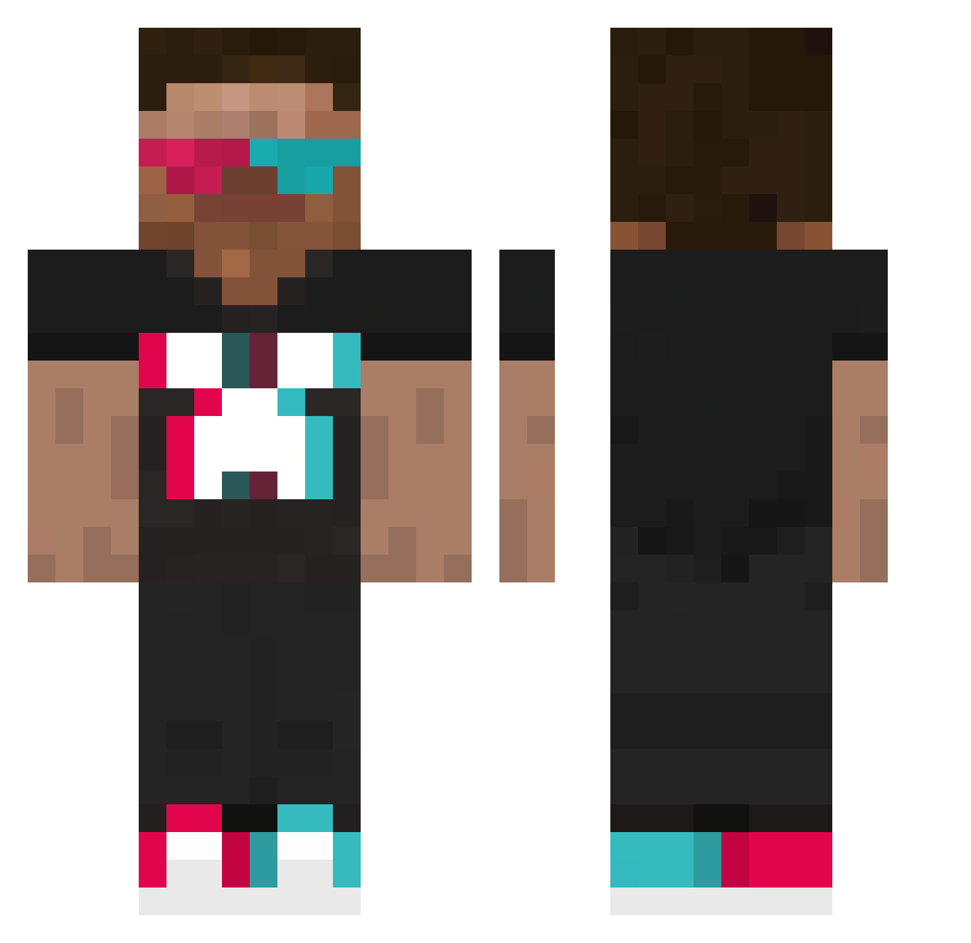 1005Hanyun Minecraft skin, front and back view