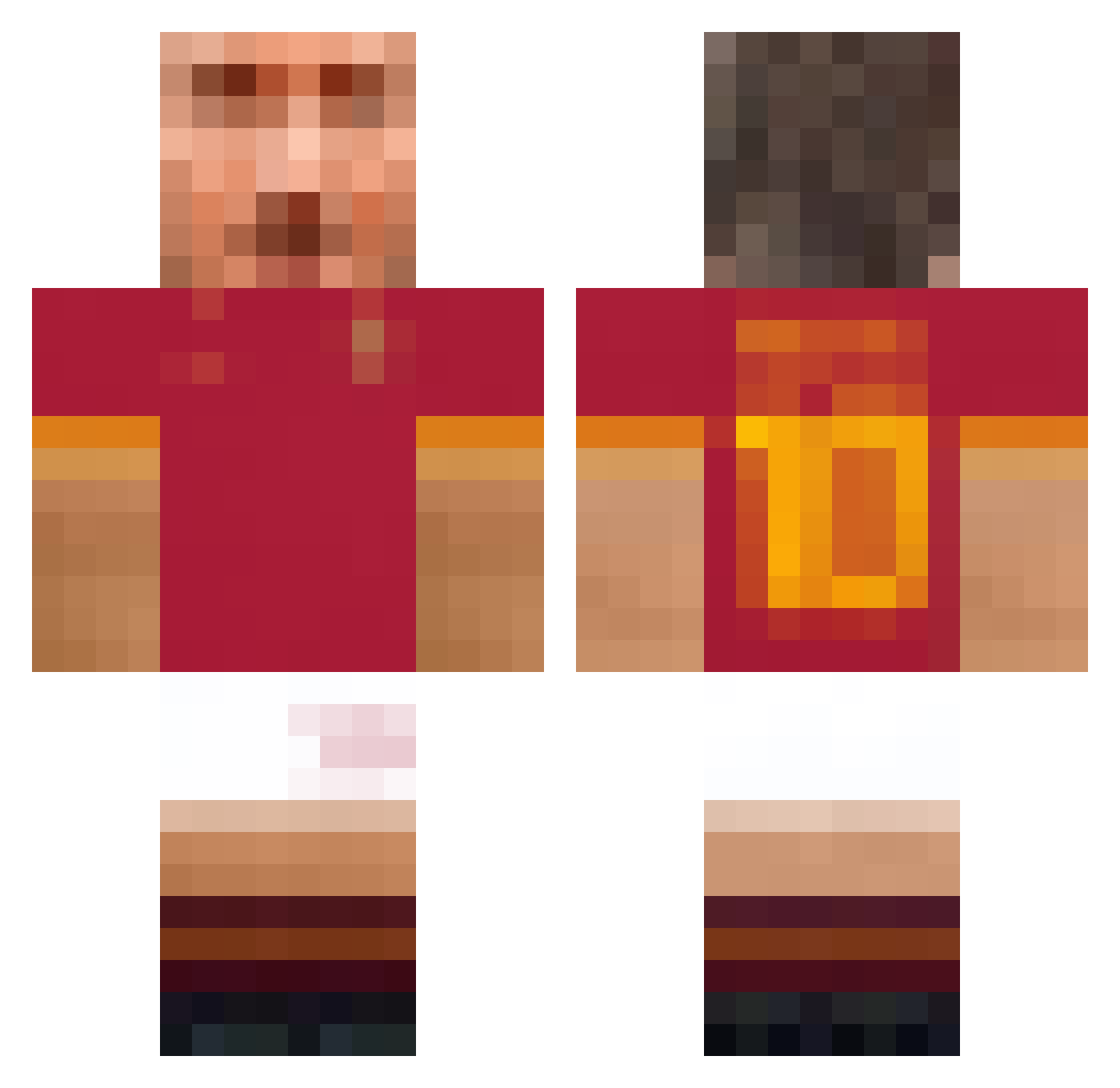 Yurk0zz Minecraft skin, front and back view