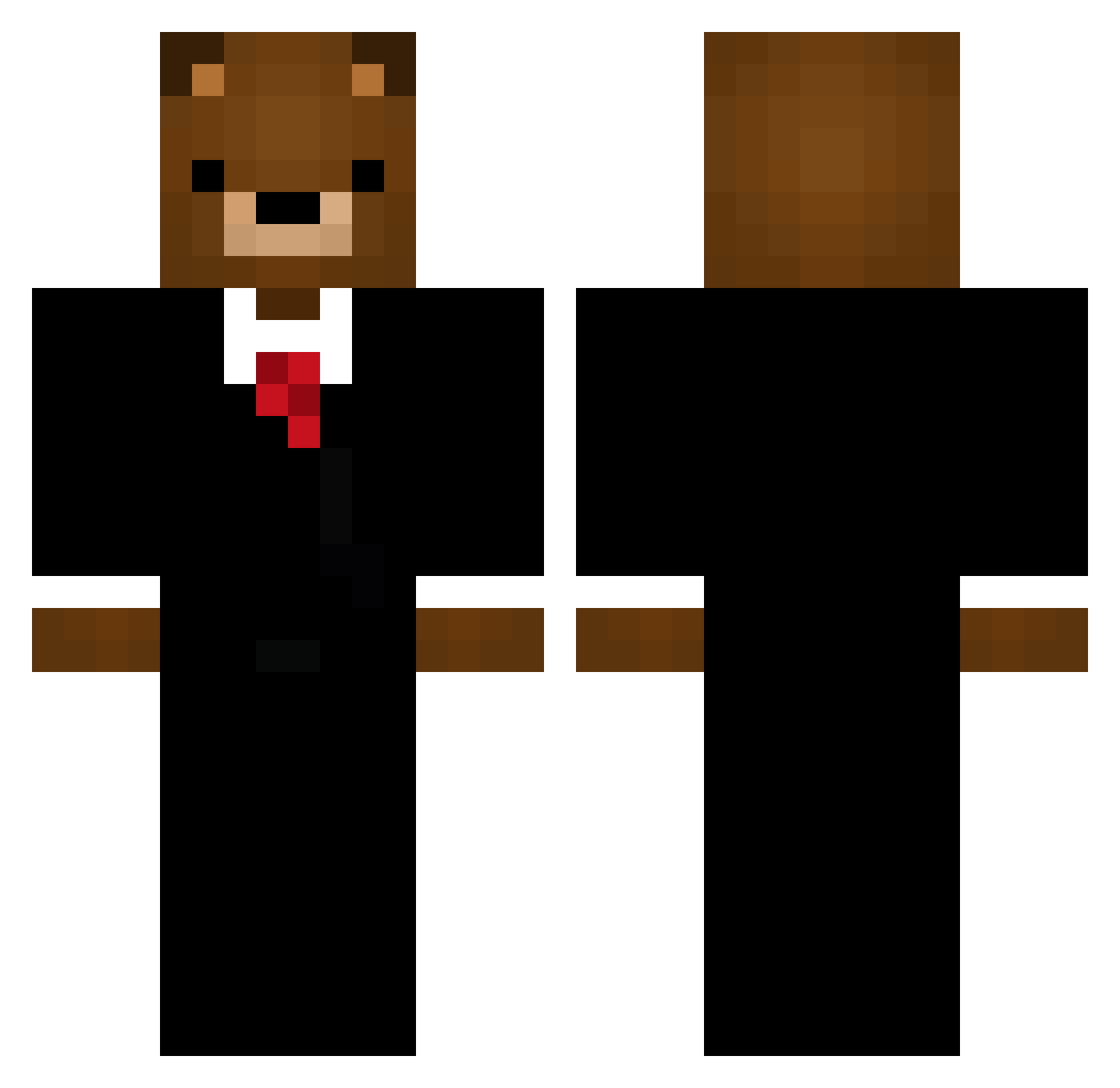 Lefo7 Minecraft skin, front and back view