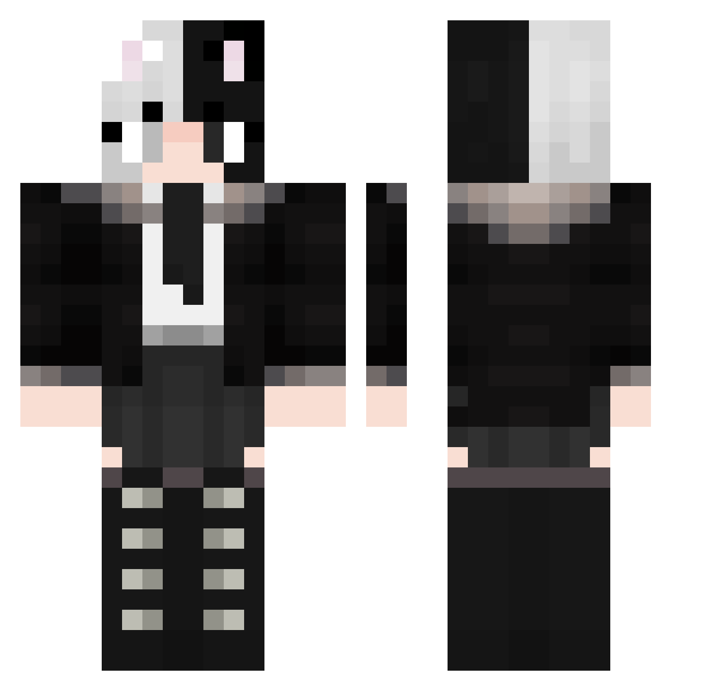 VexaVaelith Minecraft skin, front and back view