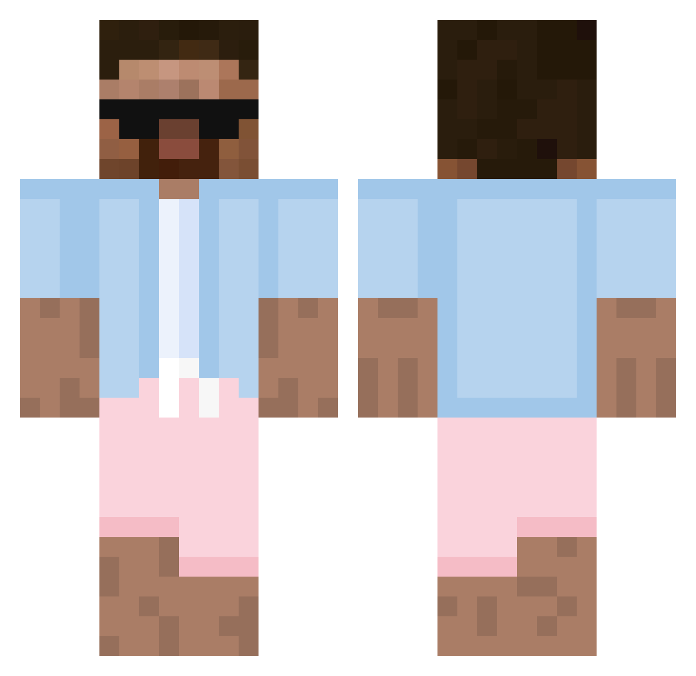 XDYBLAZE Minecraft skin, front and back view