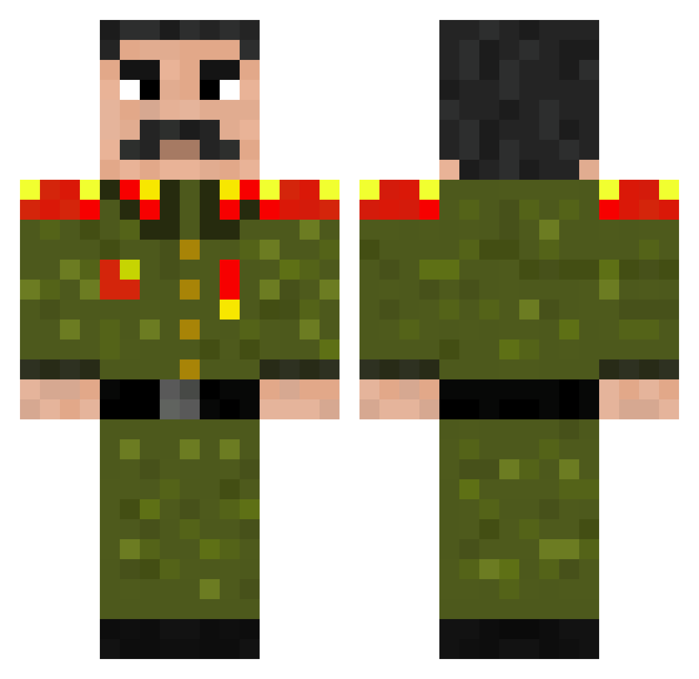 Seezlee Minecraft skin, front and back view