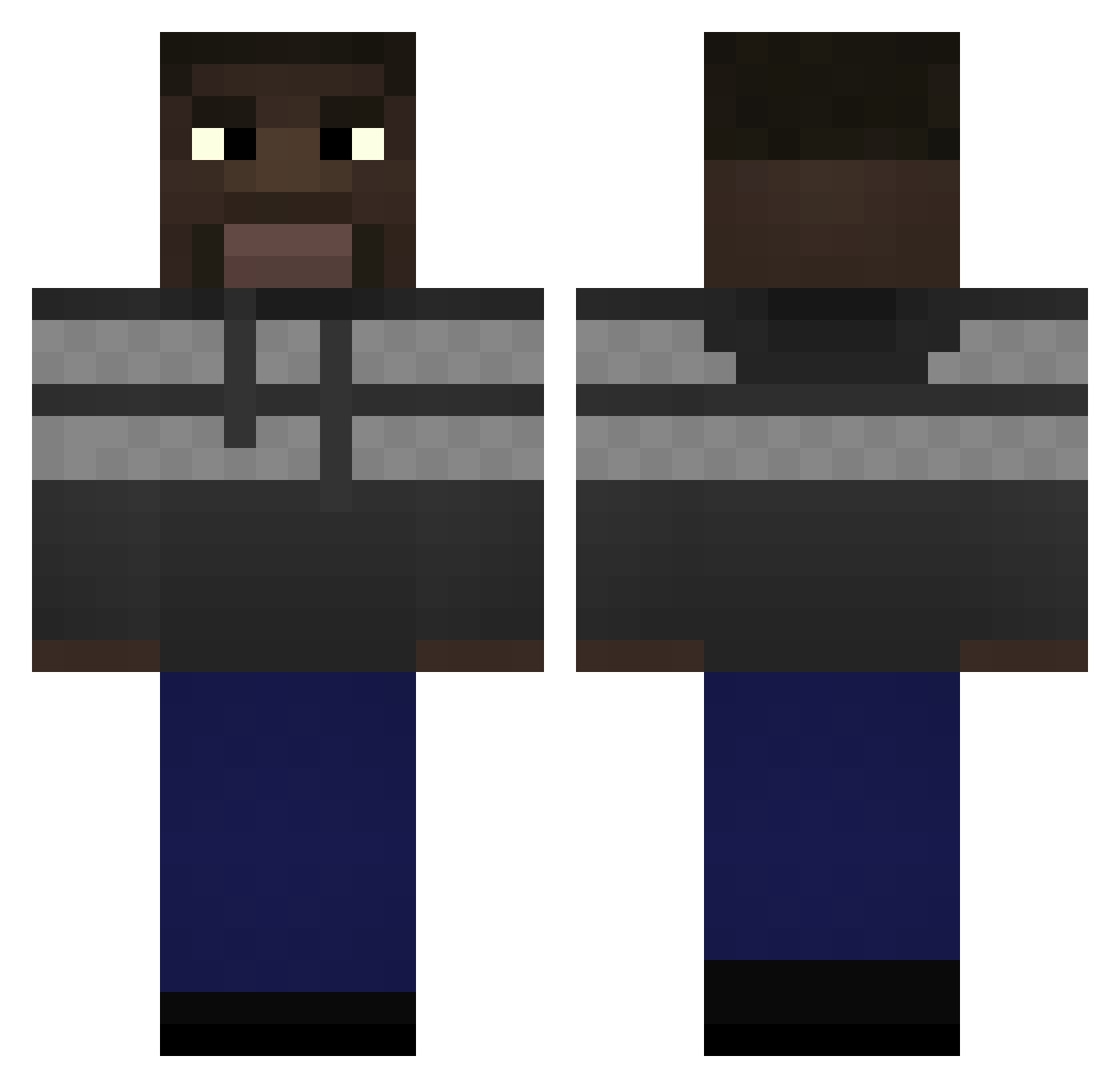 r3al11 Minecraft skin, front and back view