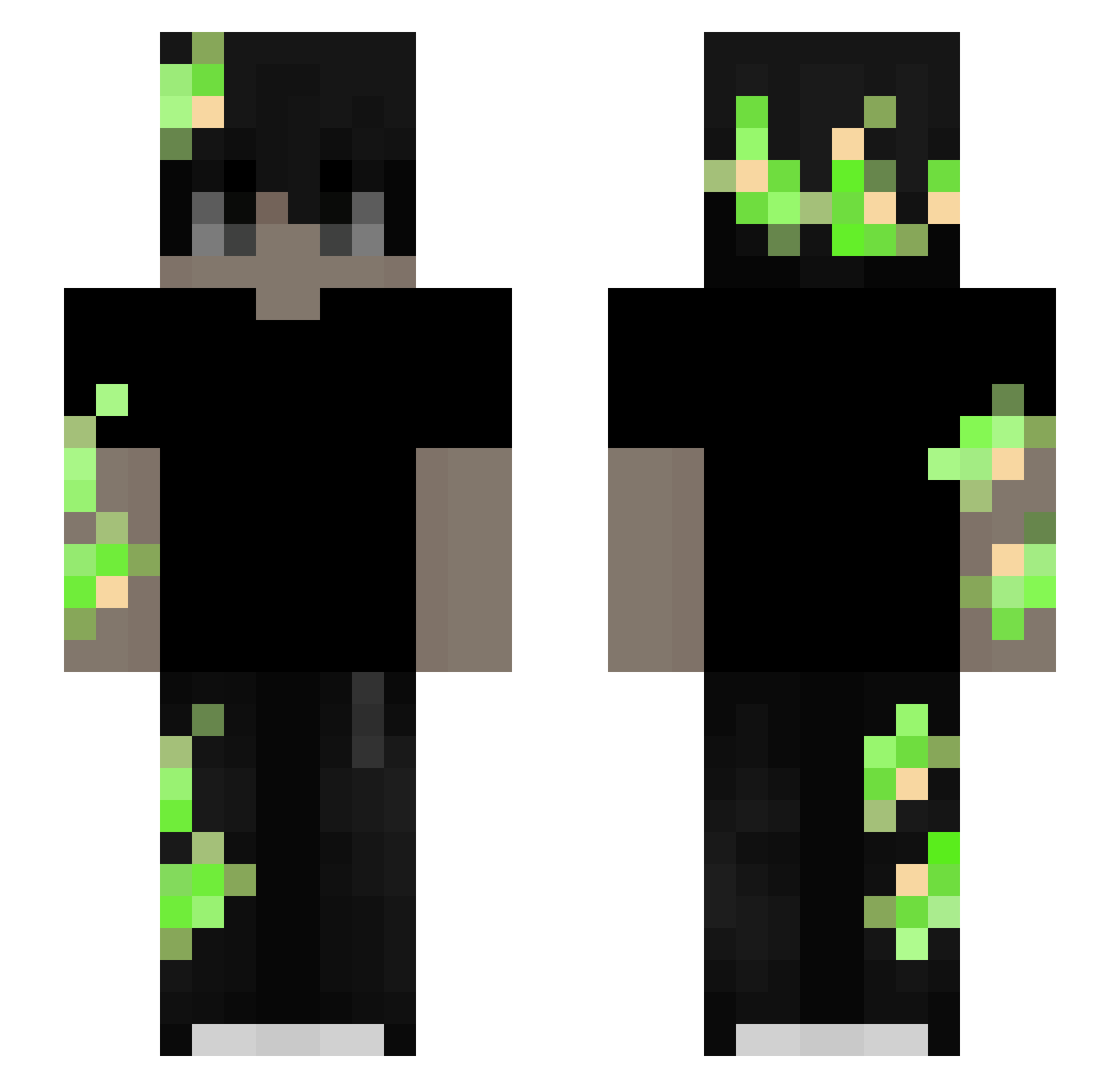 notpuffy Minecraft skin, front and back view