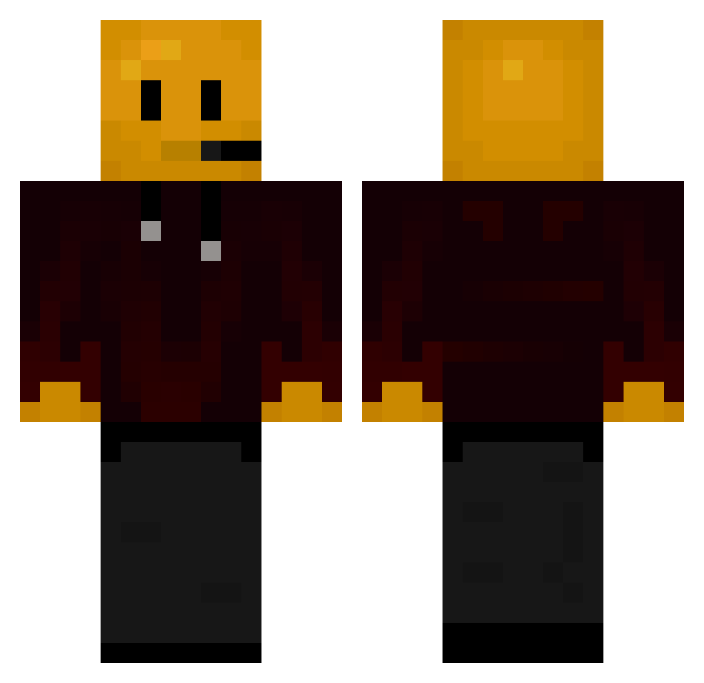 Komutan3234 Minecraft skin, front and back view