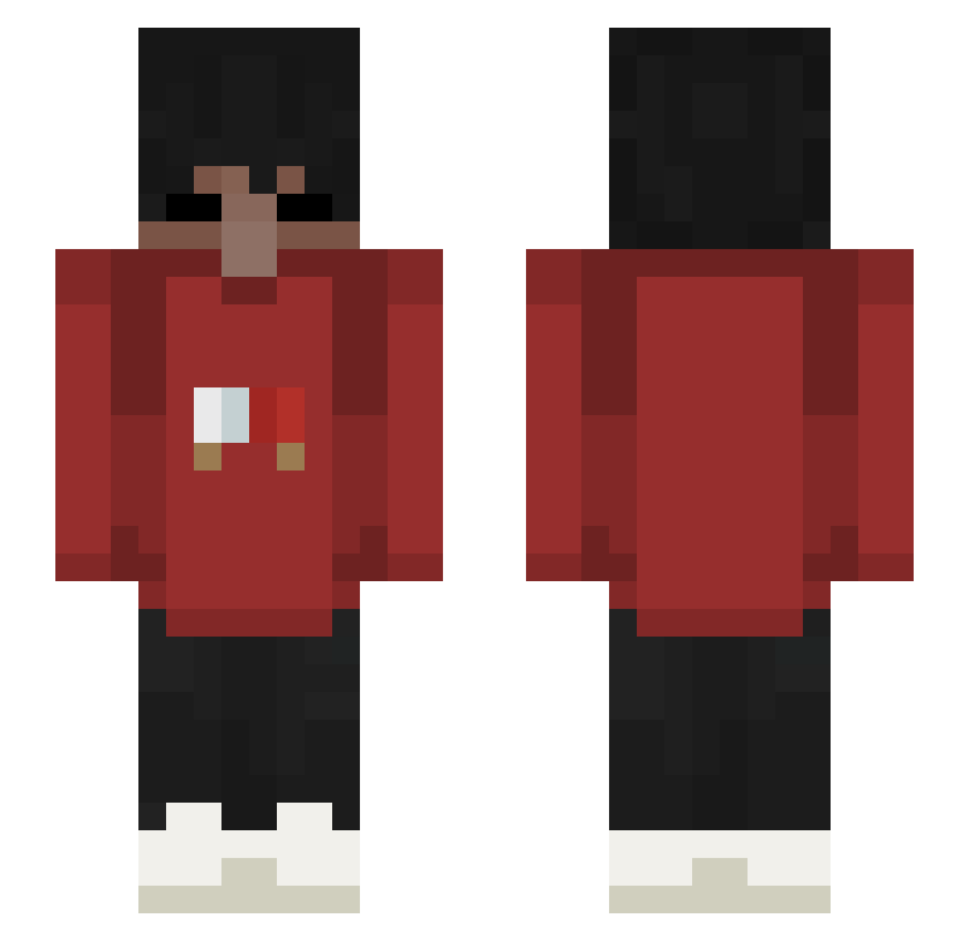 Esengo Minecraft skin, front and back view