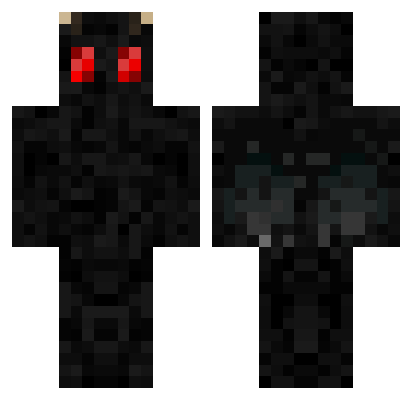 JutkuB Minecraft skin, front and back view