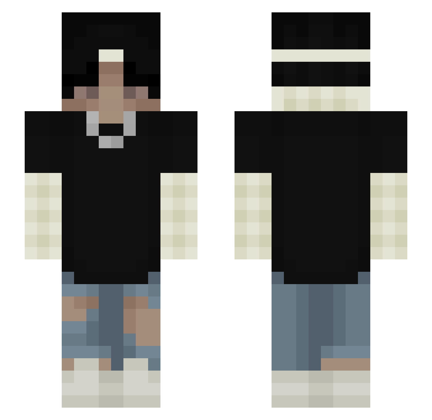 The_Nyko Minecraft skin, front and back view