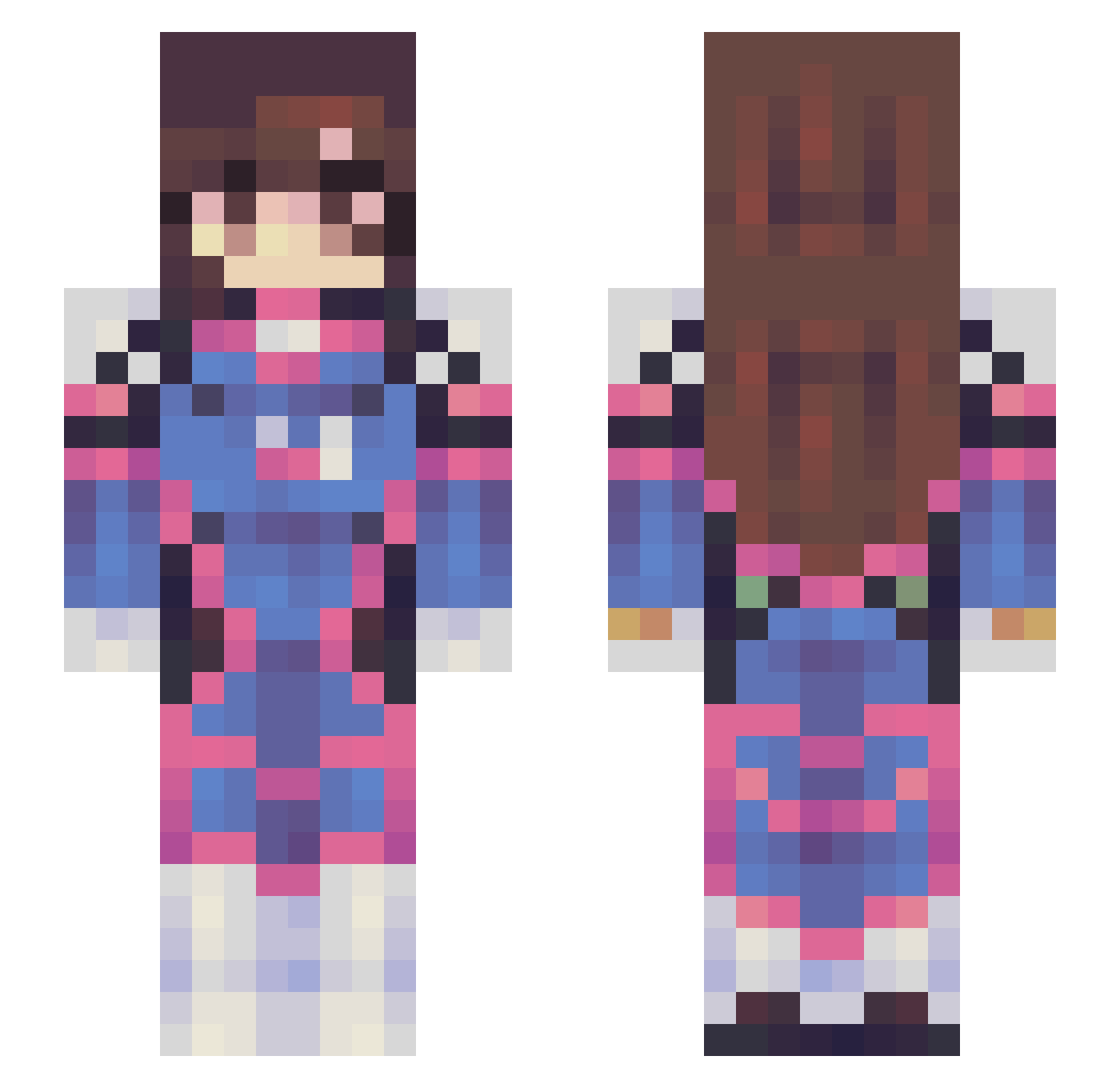 luviopal Minecraft skin, front and back view