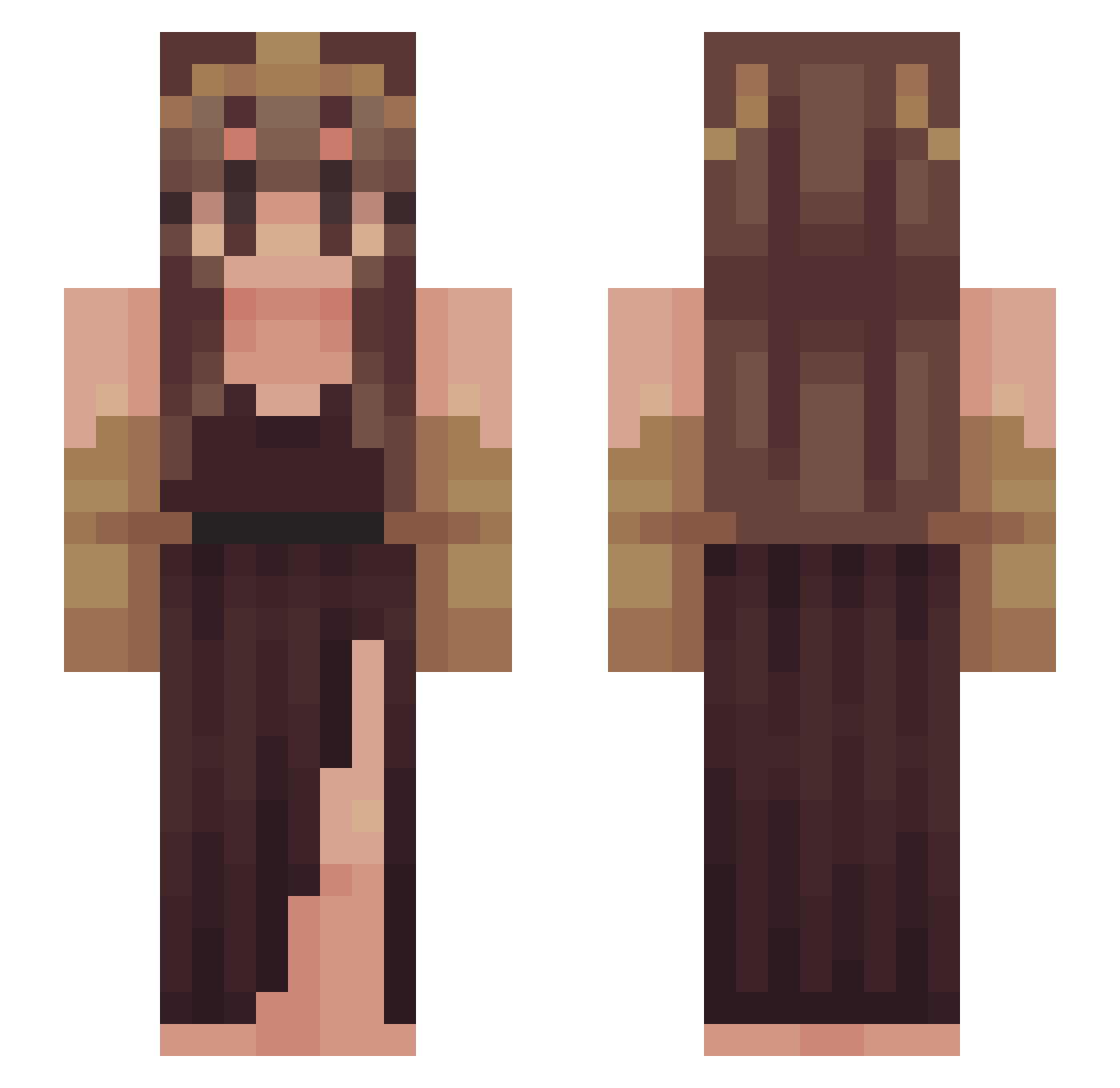 WarGame Minecraft skin, front and back view