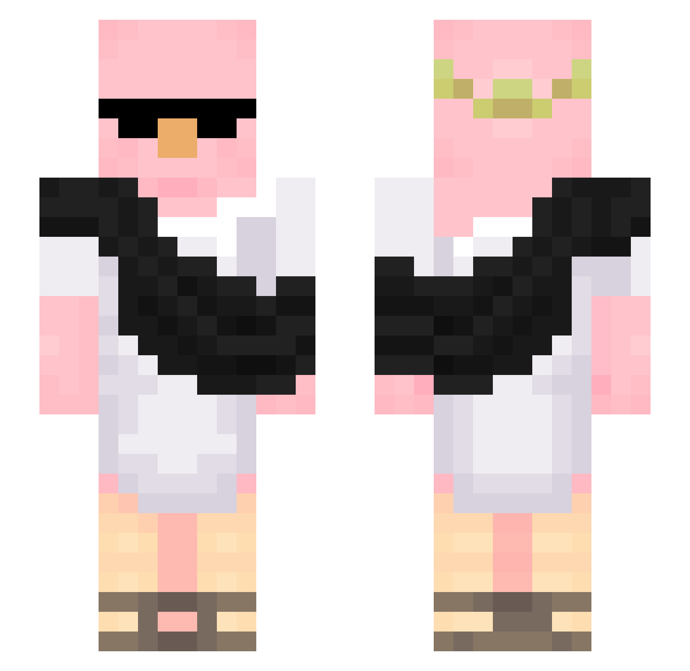 JoJoBinkss Minecraft skin, front and back view