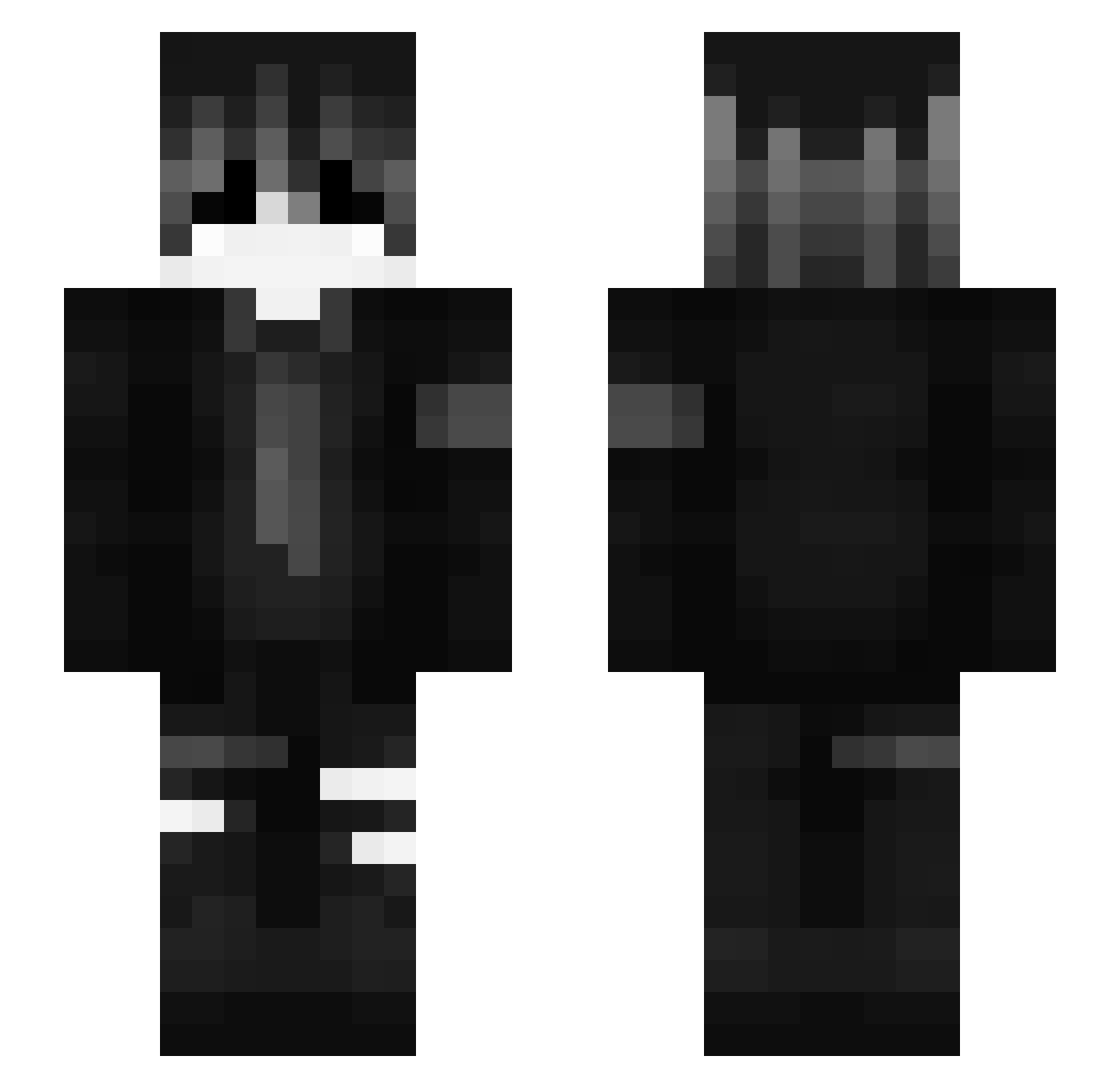 xdenotte Minecraft skin, front and back view