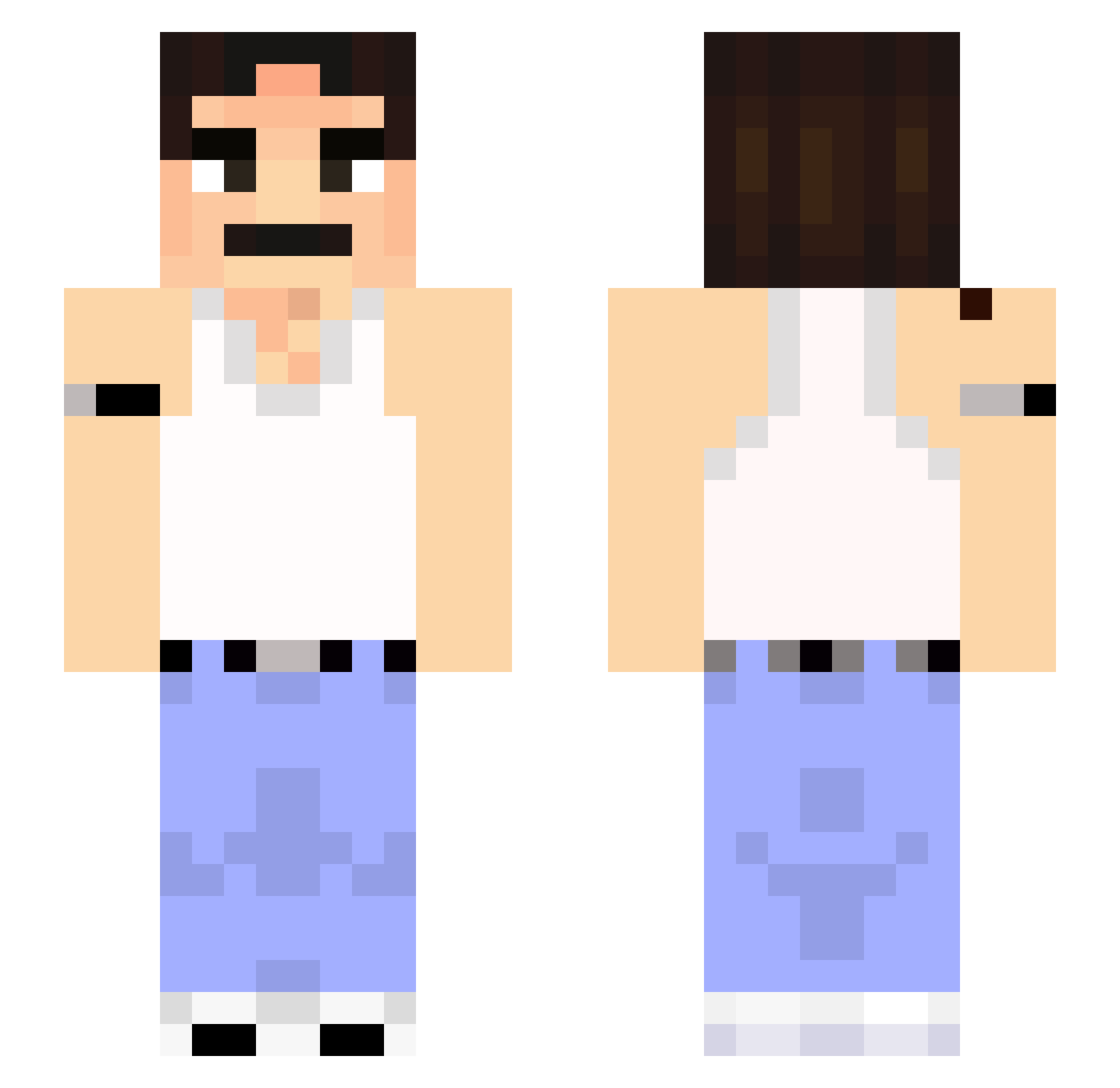 itzKrab Minecraft skin, front and back view