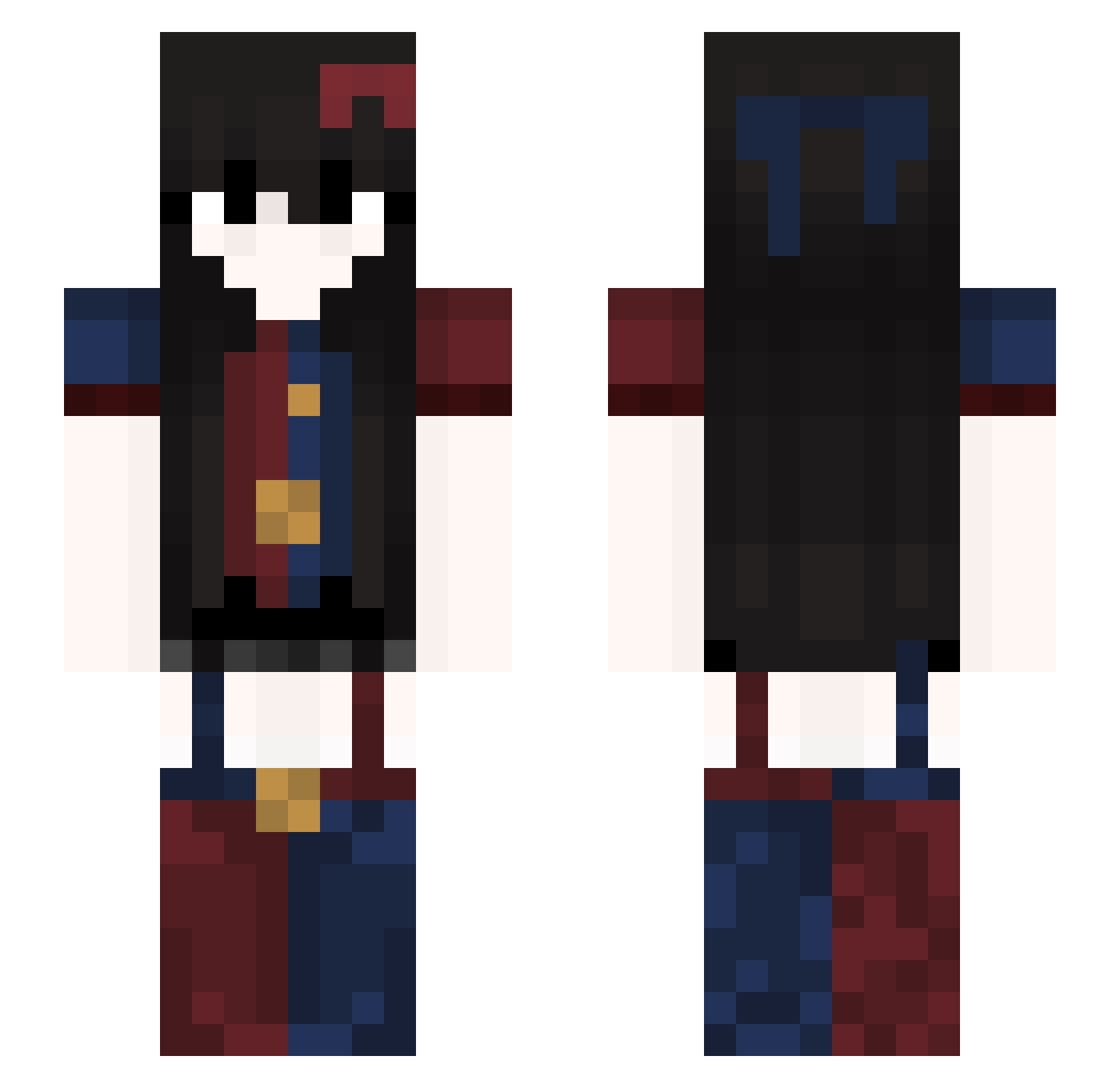 ichgojo Minecraft skin, front and back view