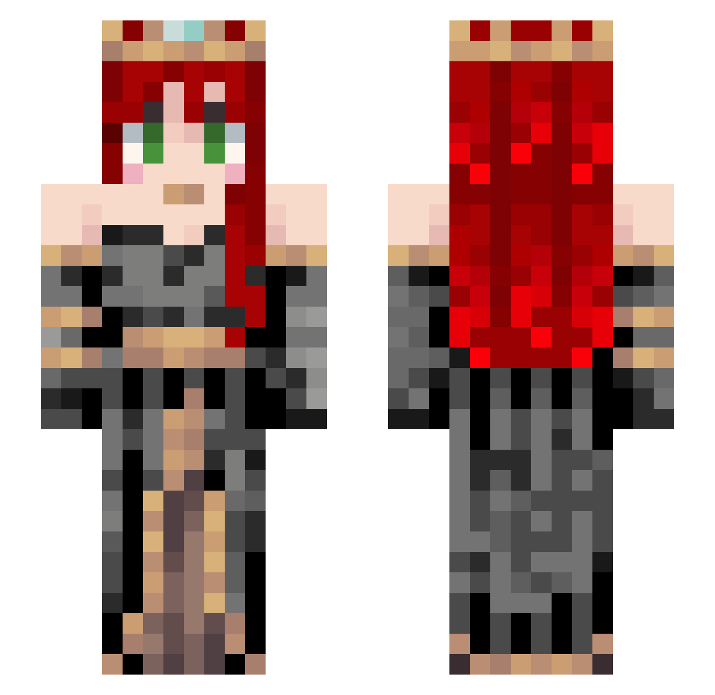 Queen_Merida Minecraft skin, front and back view