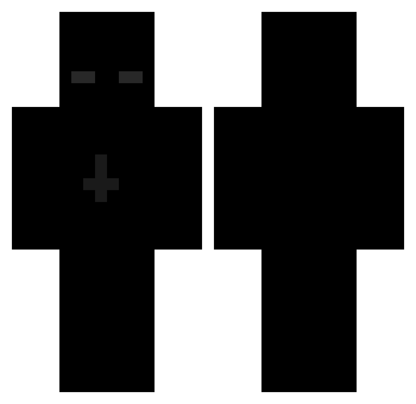 Stikt Minecraft skin, front and back view