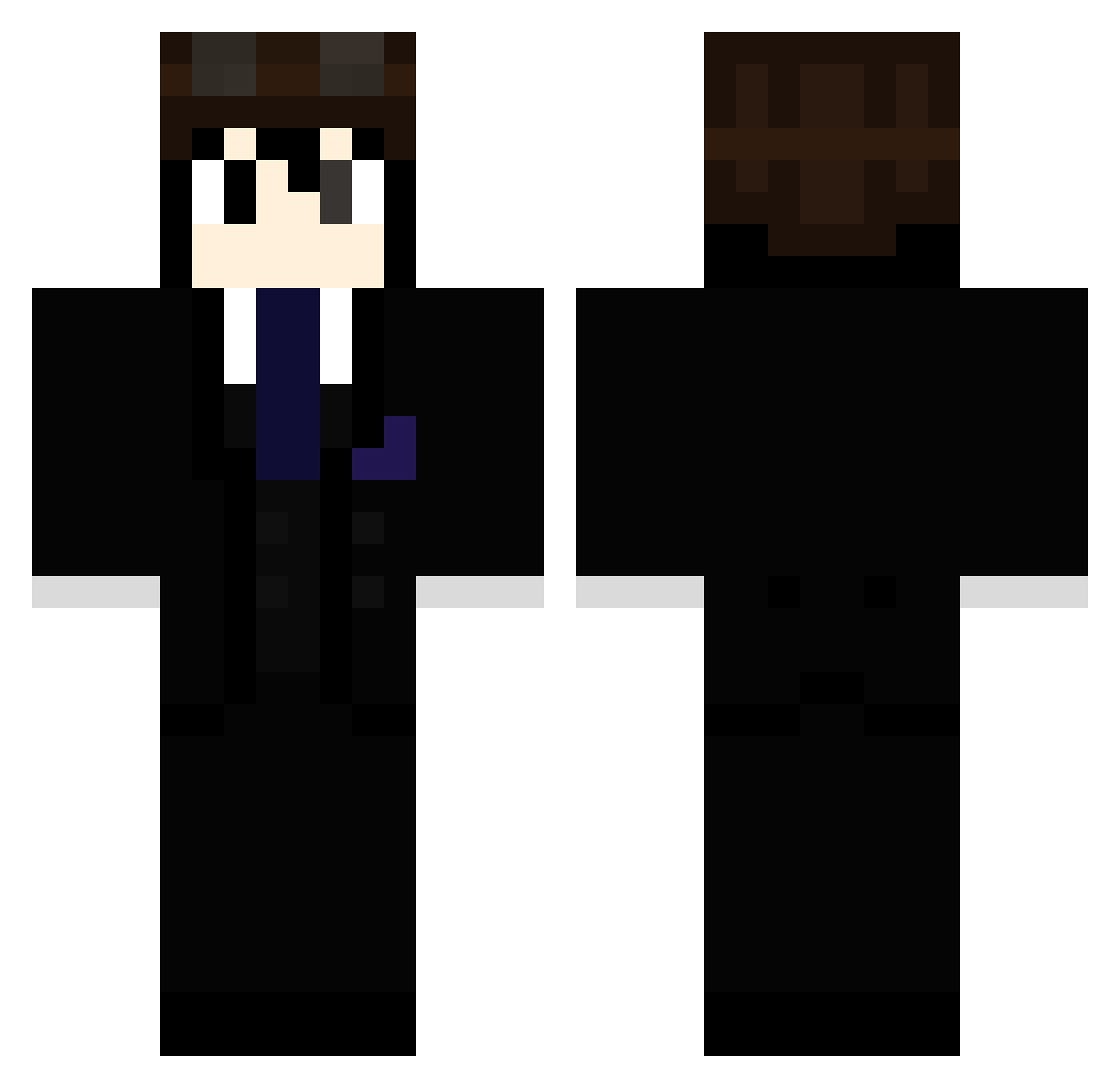 Slowfish Minecraft skin, front and back view