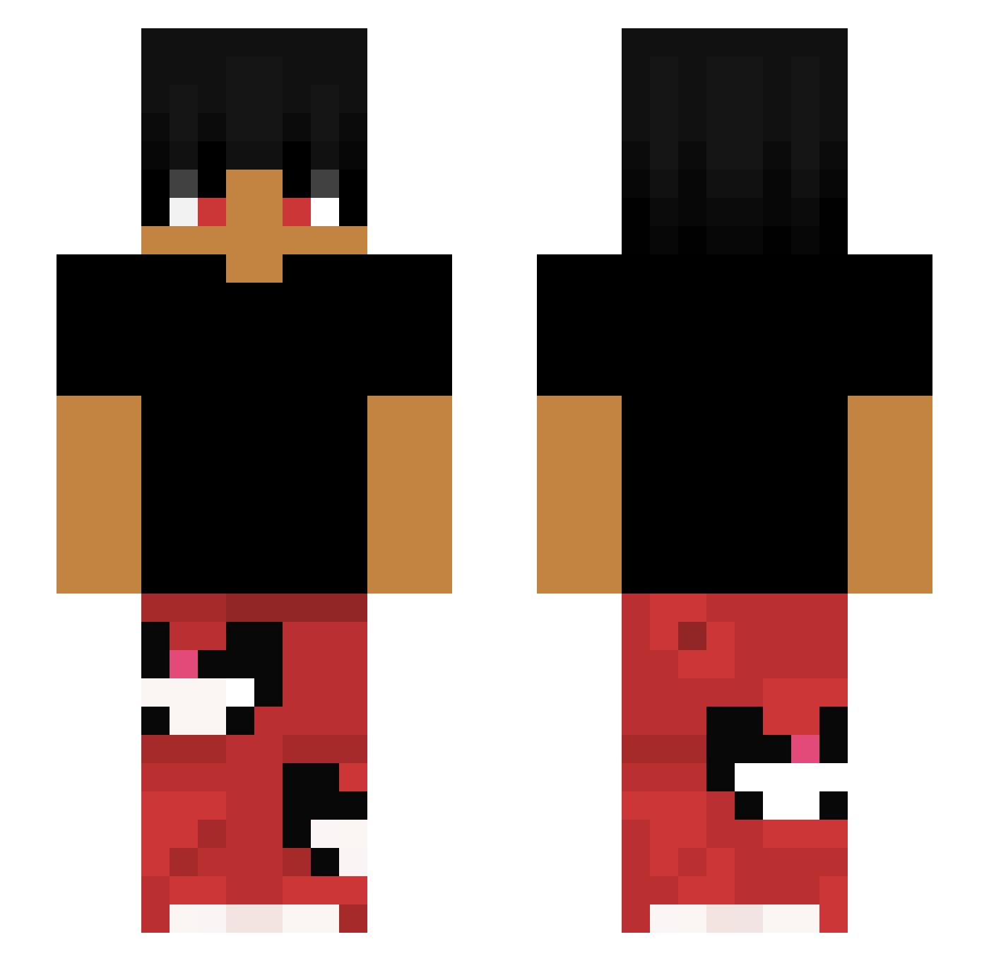 Infedele Minecraft skin, front and back view