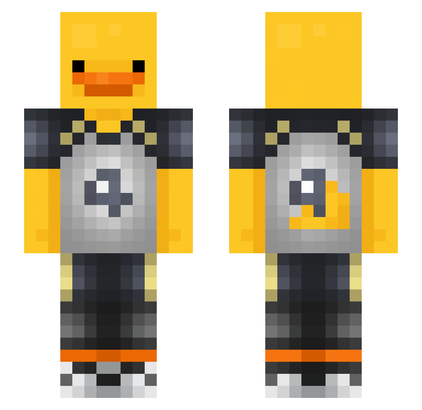 Yelkajor Minecraft skin, front and back view