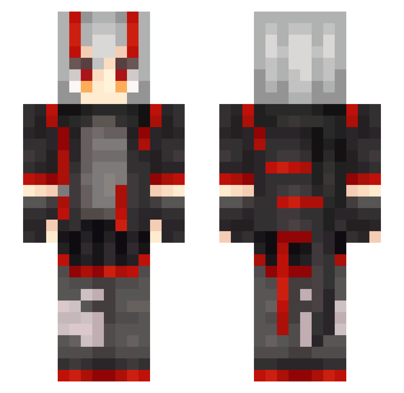 Lui_bei25 Minecraft skin, front and back view