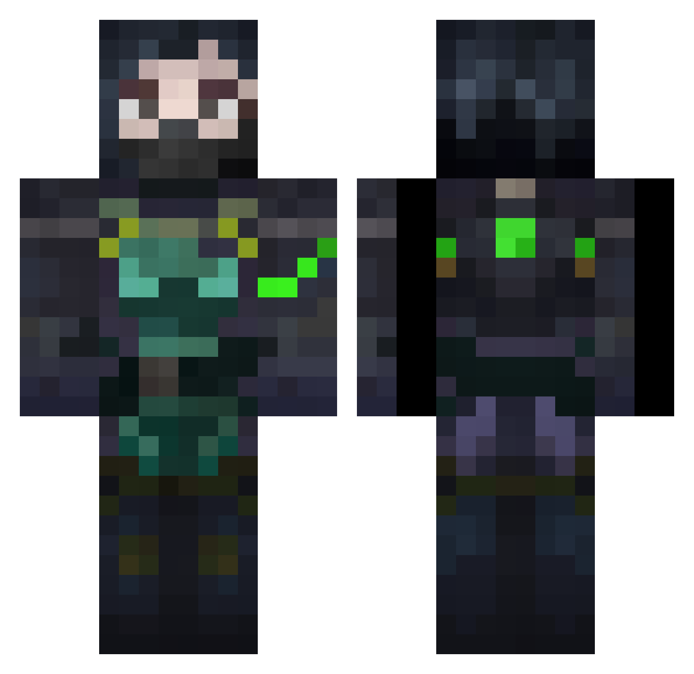 coodle Minecraft skin, front and back view