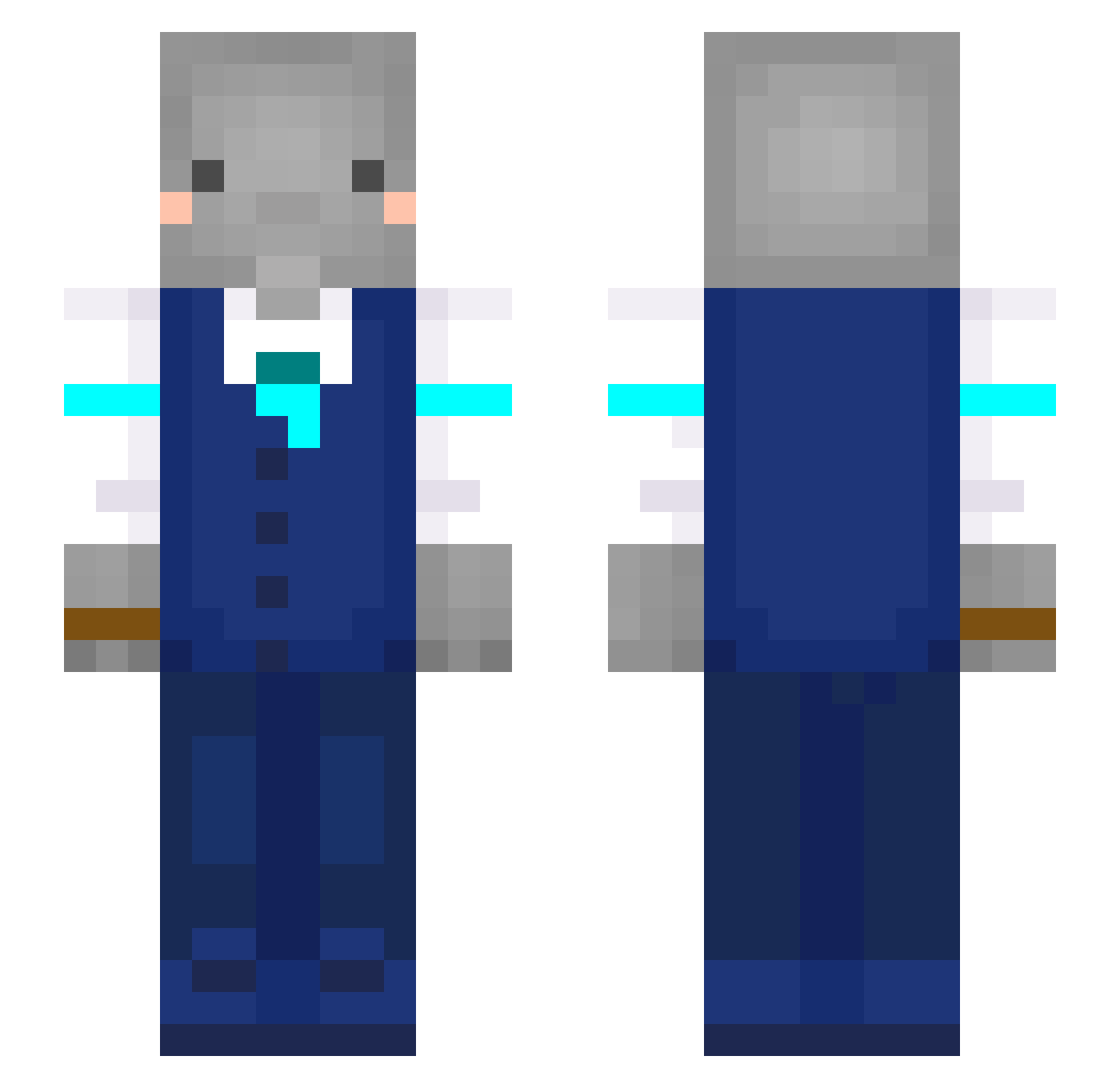 Tenzsei Minecraft skin, front and back view